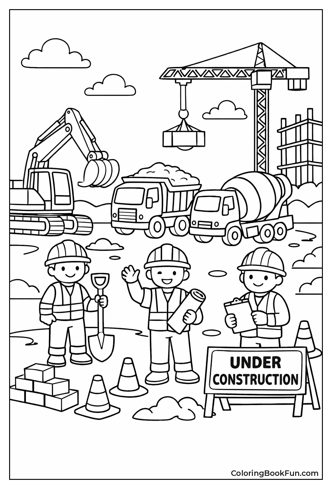 Crane Lifts Beam at Site