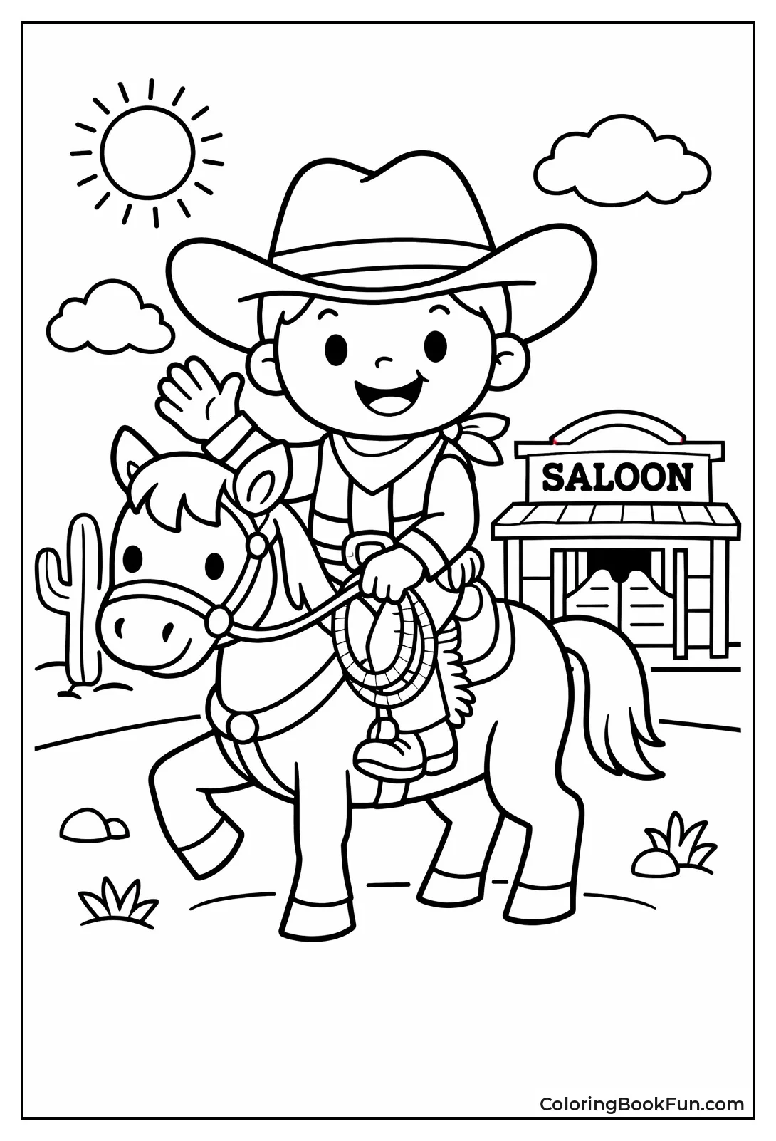 Smiling Cowboy Waving Hello