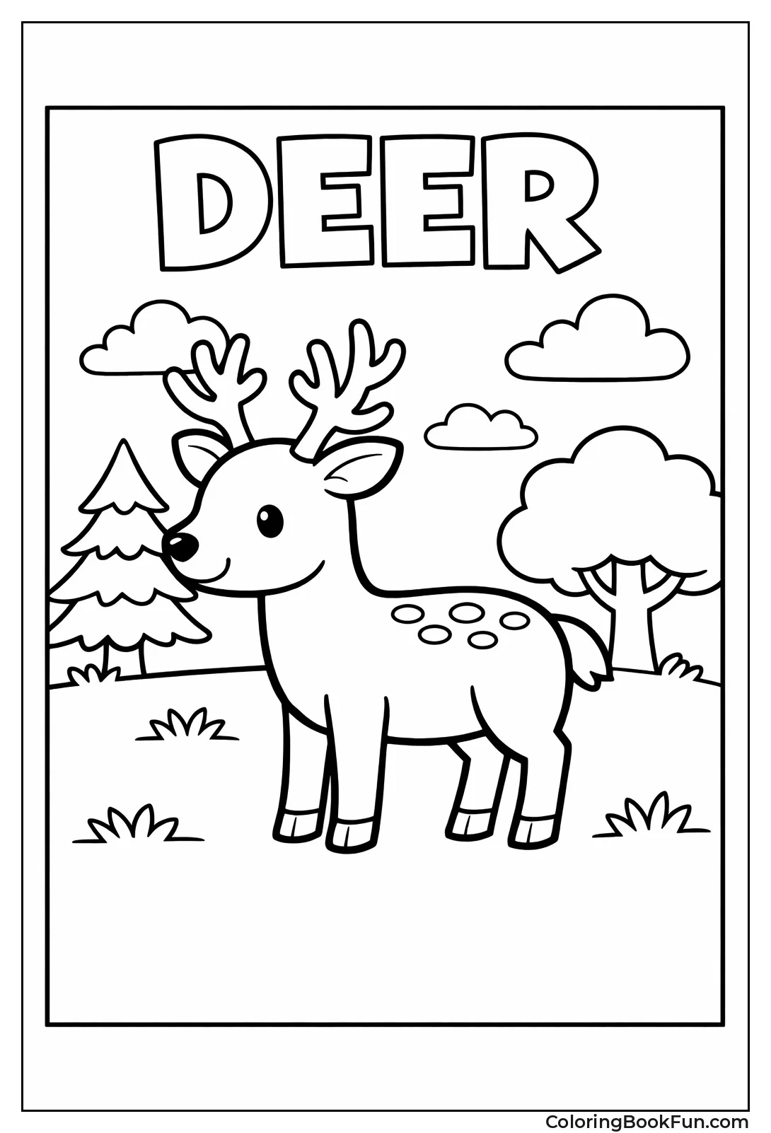 Simple Deer Side Outline