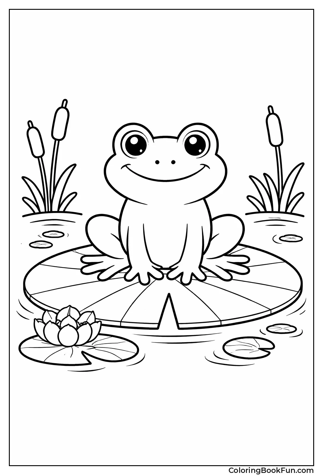 Simple Sitting Frog Outline