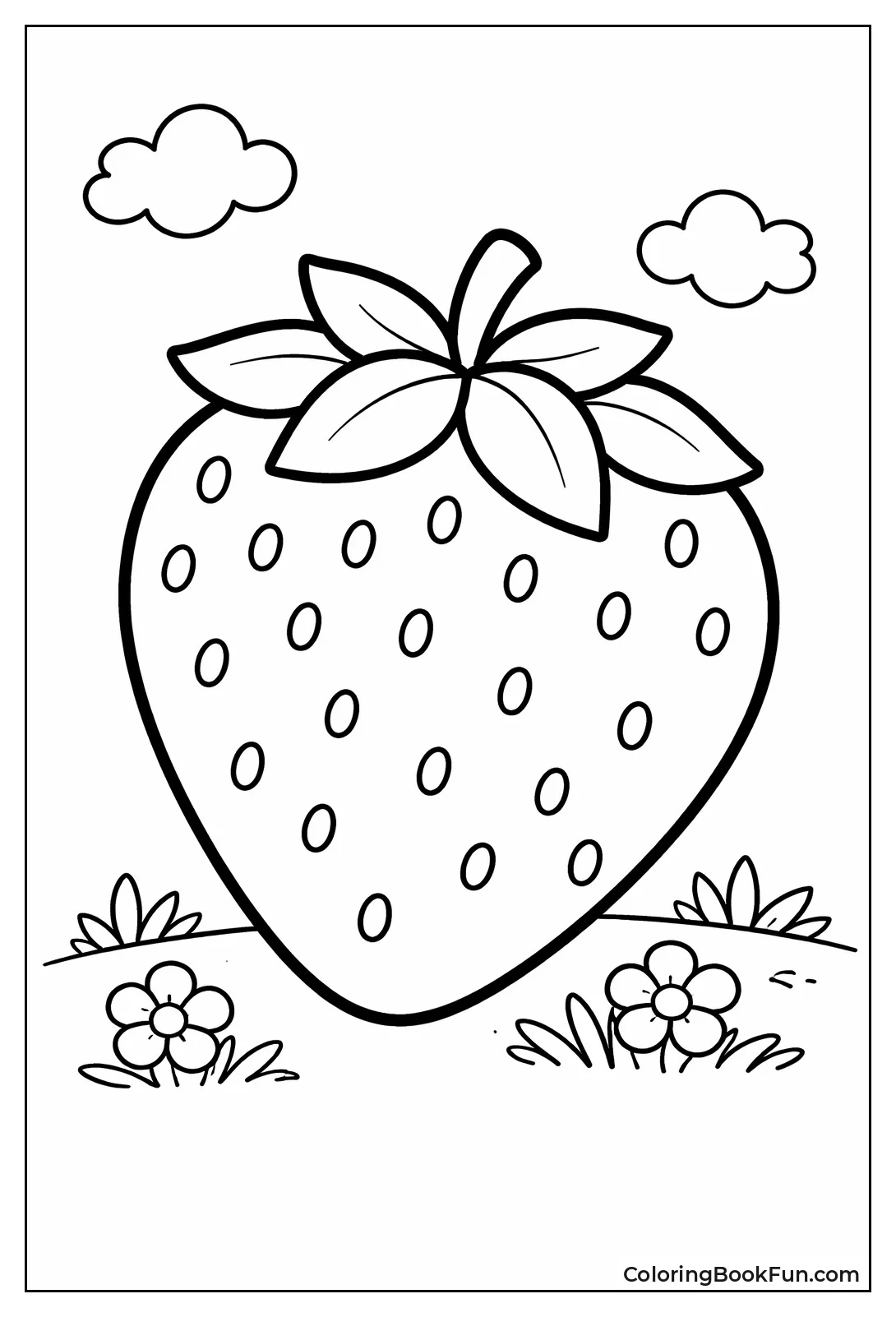 Simple Strawberry Outline Sits