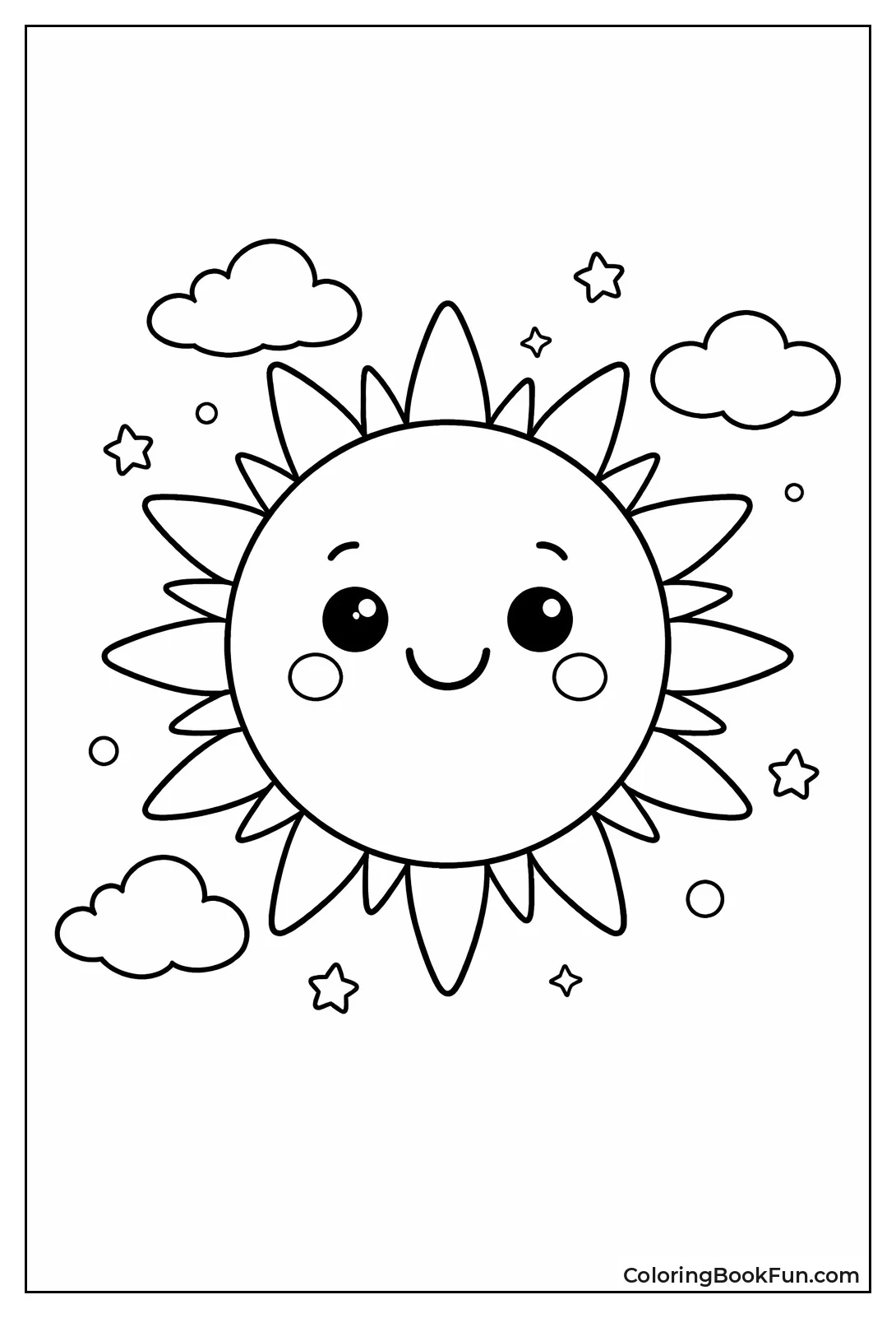 Simple Outline Smiling Sun