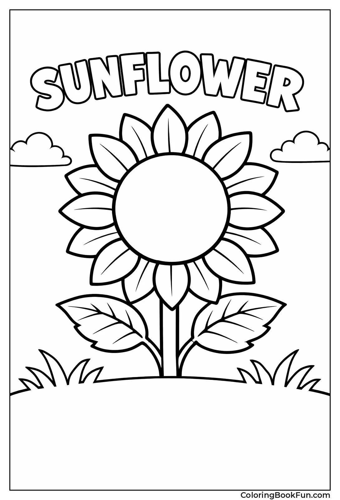 Simple Big Sunflower Outline