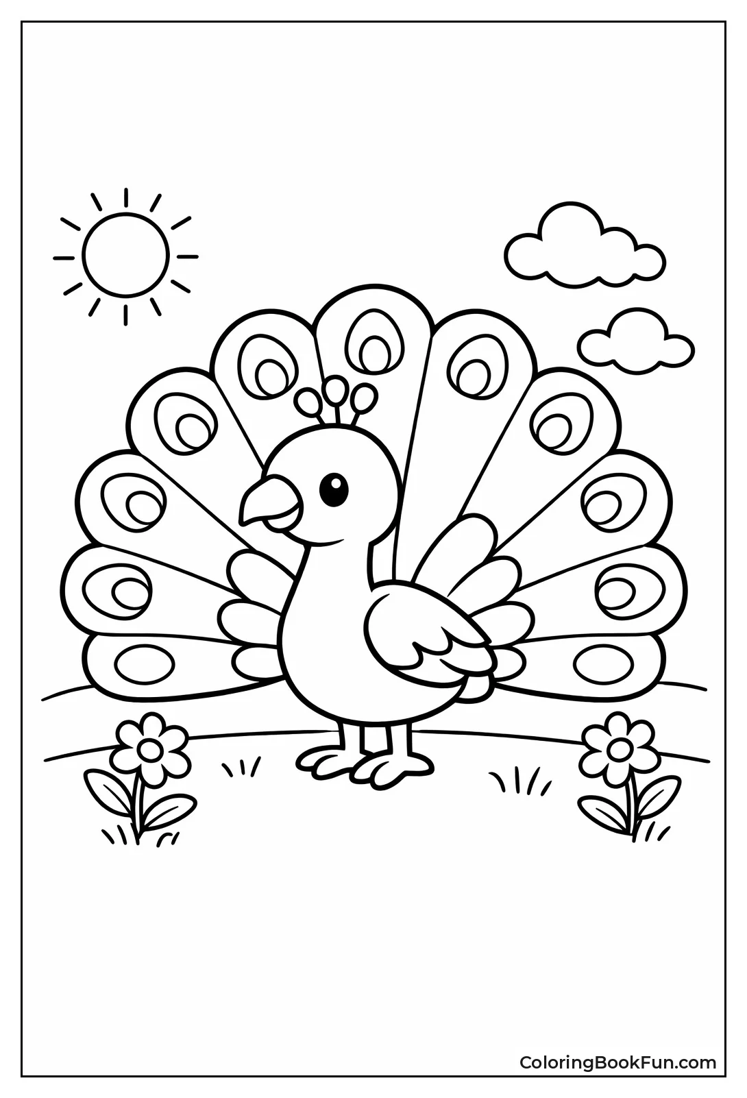 Simple Preschool Peacock