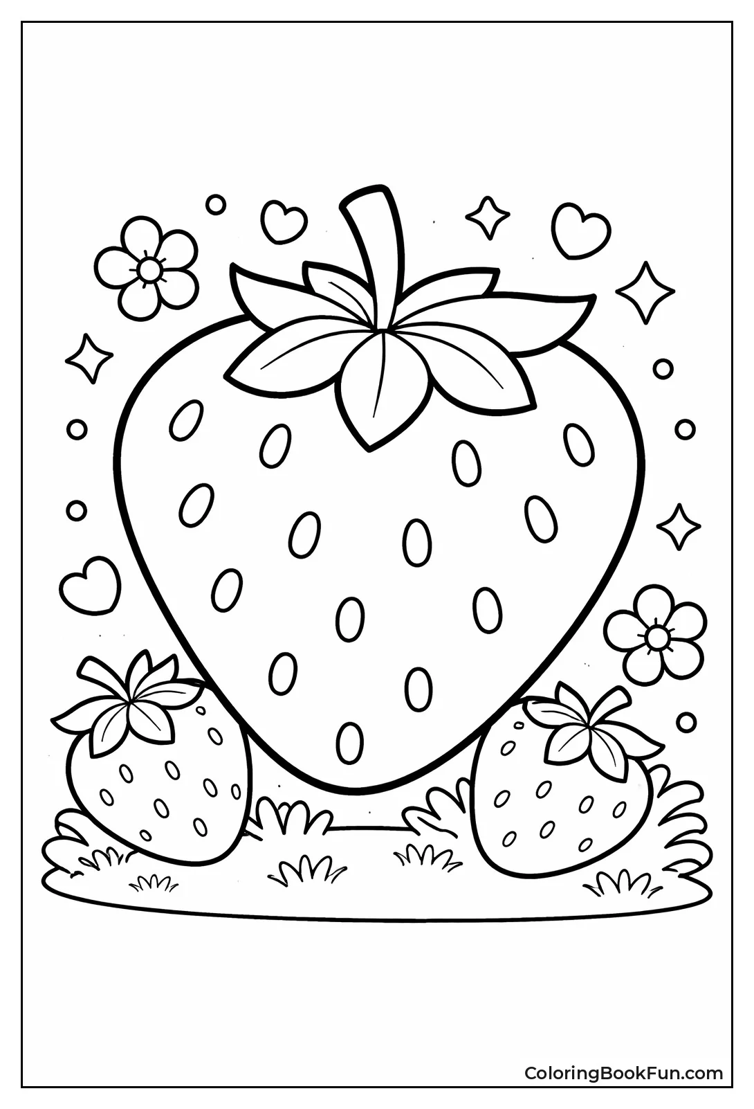 Preschool Strawberry Outlines Easy
