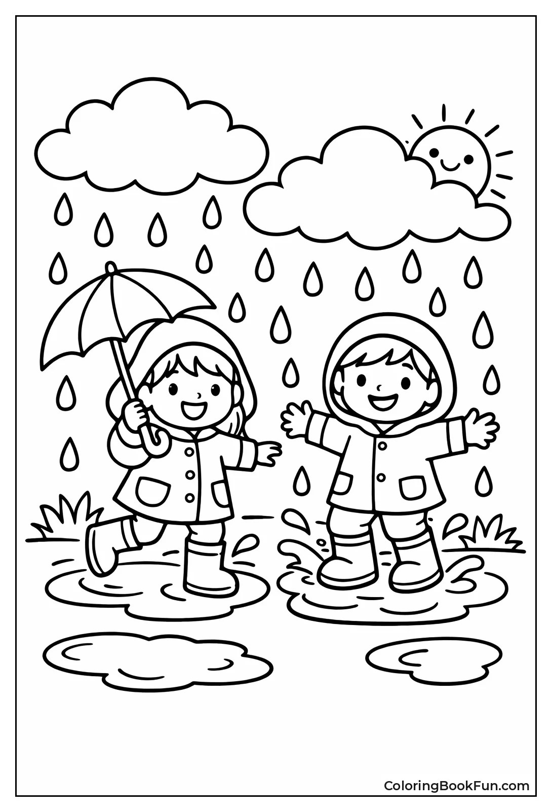 Simple Raindrops and Clouds