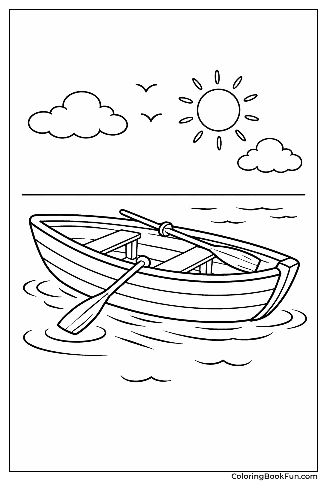 Simple Rowboat on Calm Water