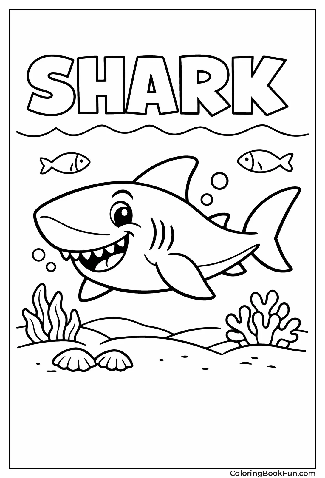 Simple Cartoon Shark Outline