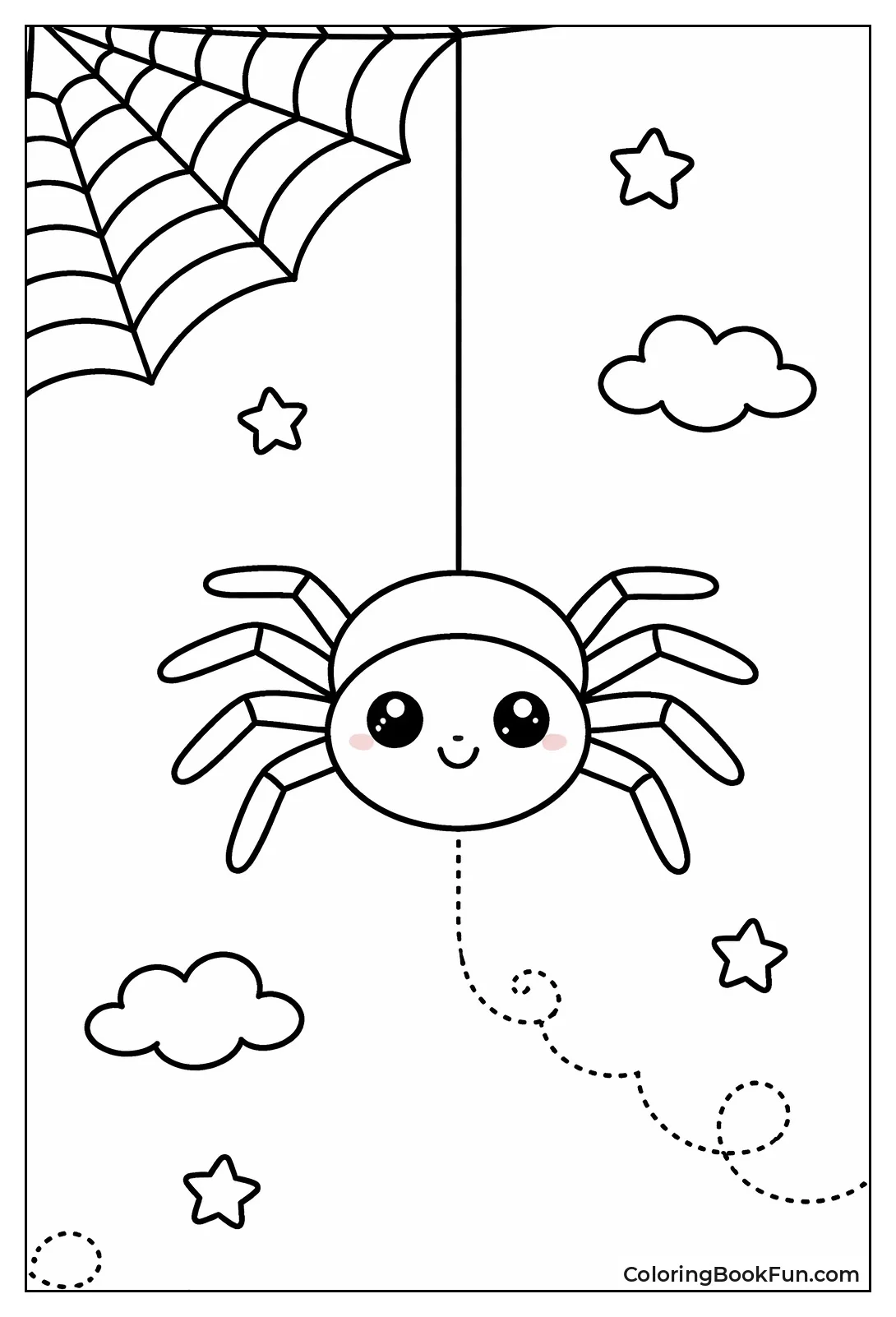 Black Silhouette Spider Hangs Low