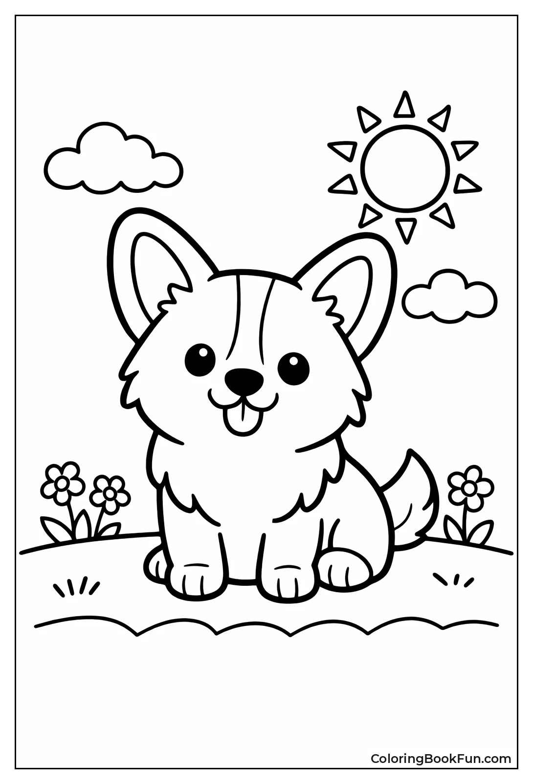 Simple Sitting Corgi