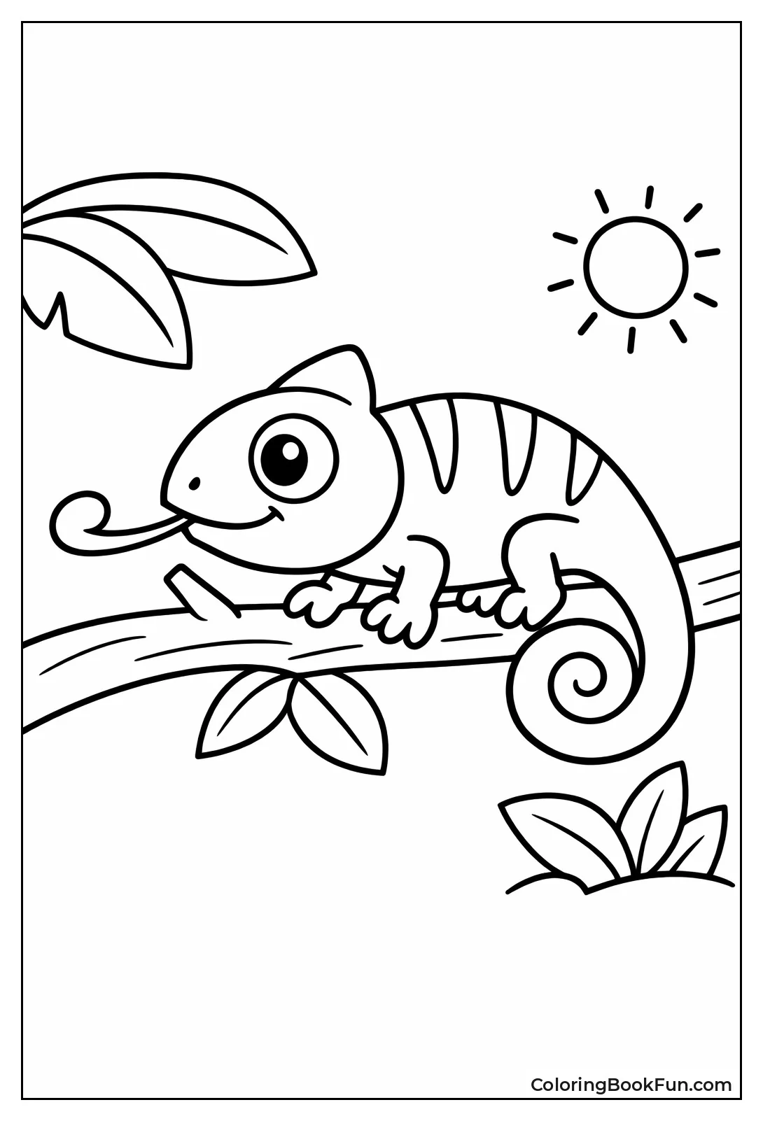 Smiley Chameleon Curls Tail