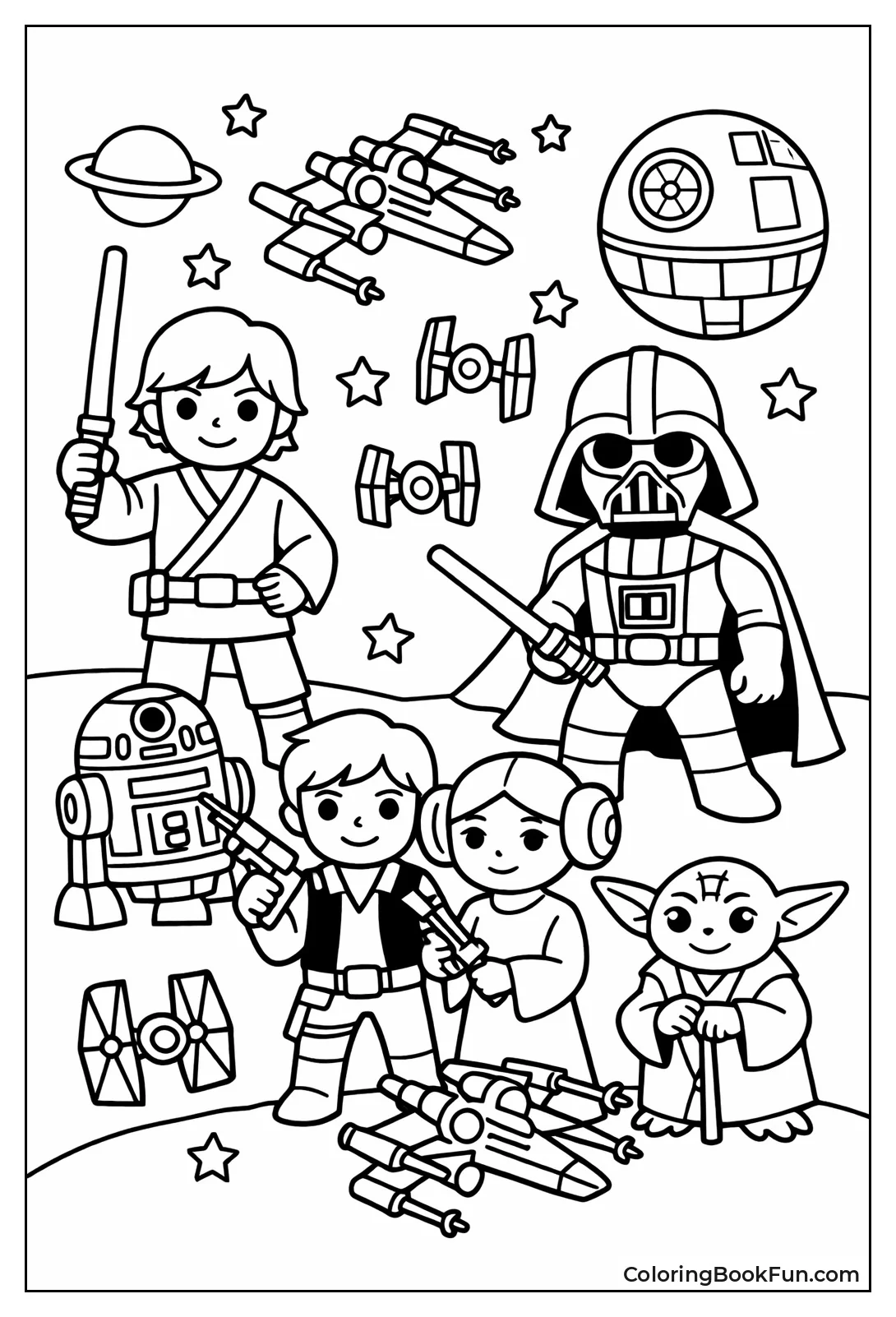 Simple Star Wars Character Outlines