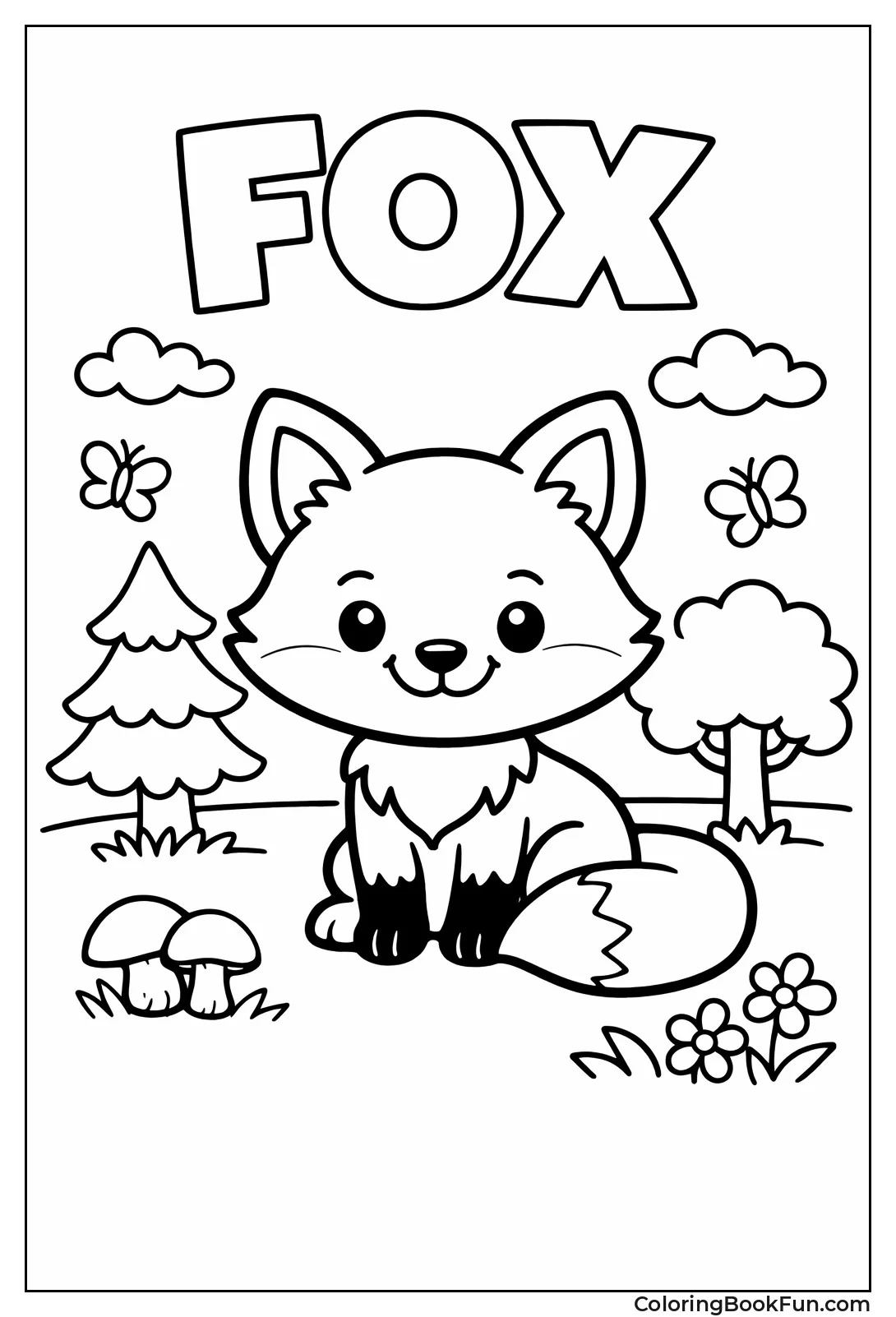 Simple Smiling Toddler Fox