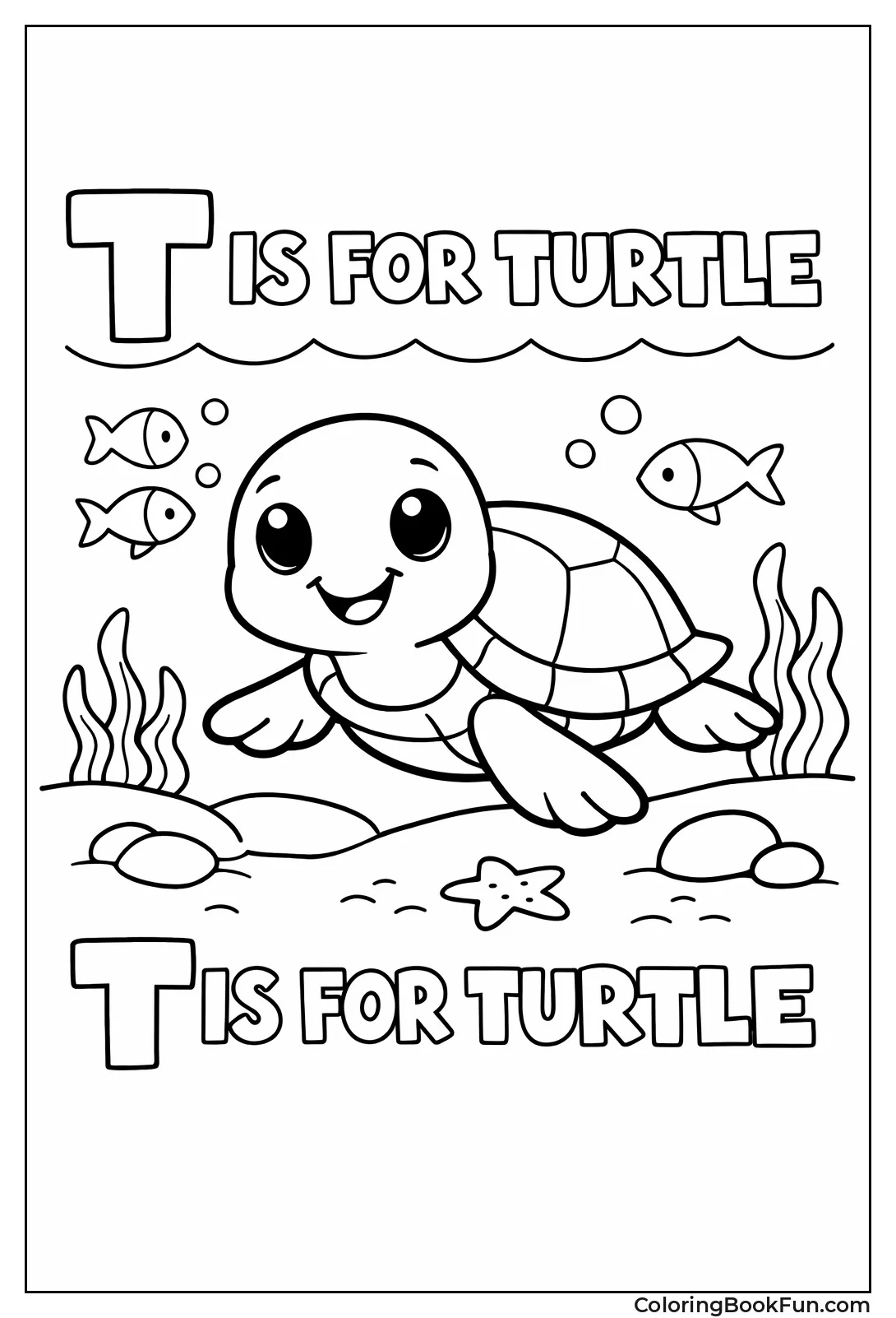 Simple Toddler Turtle Outline
