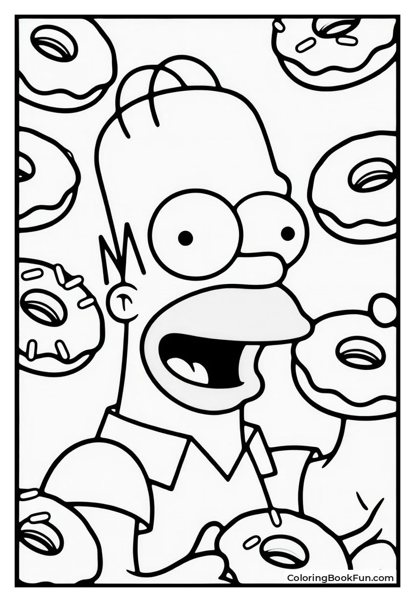 Homer Loves Pink Frosted Donuts