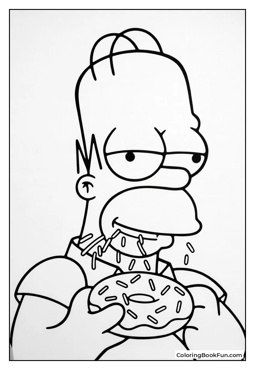 Homer Eats Giant Pink Donut