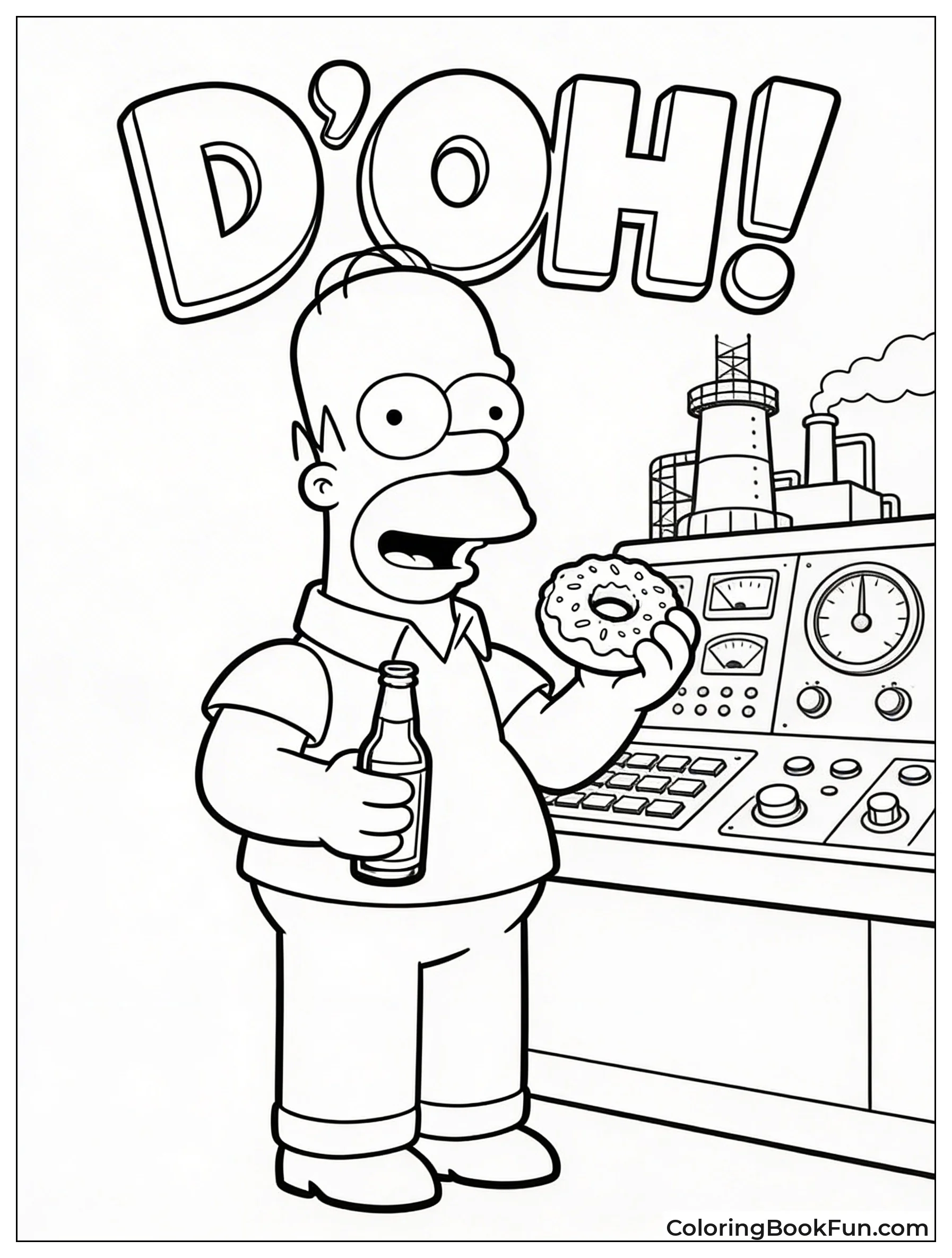 Homer Holds Beer and Donut