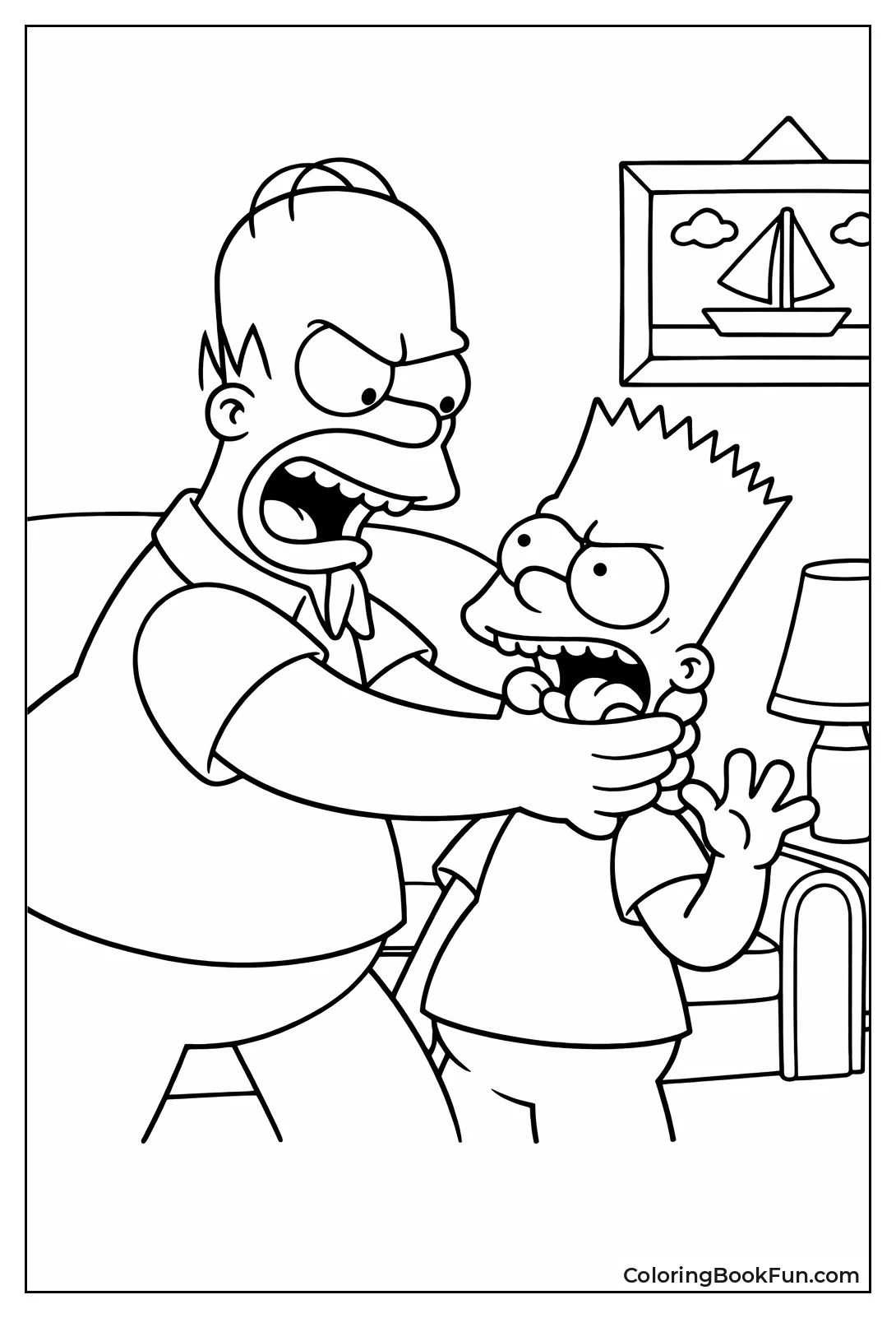 Homer Strangles Angry Bart
