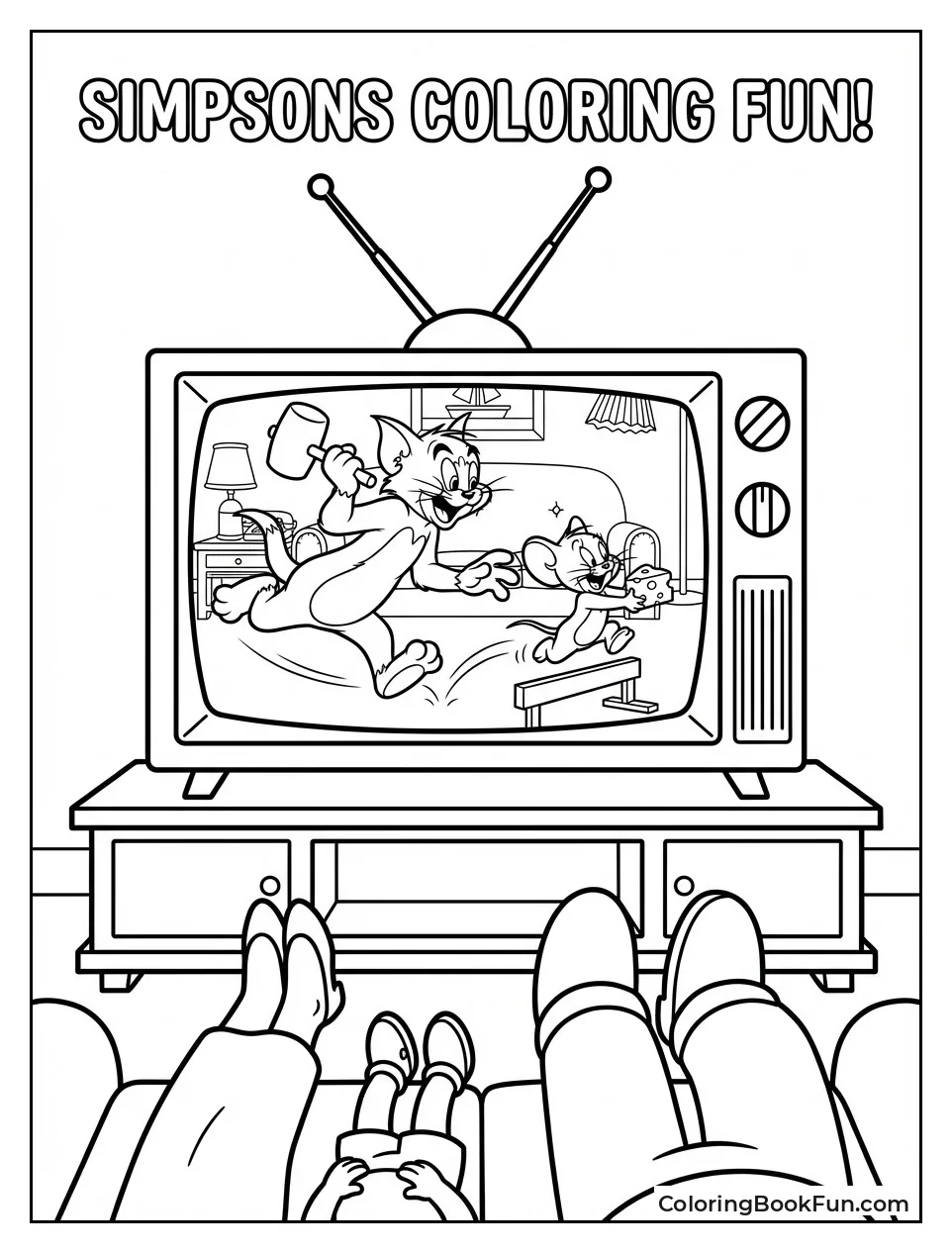 Itchy Chases Scratchy on TV