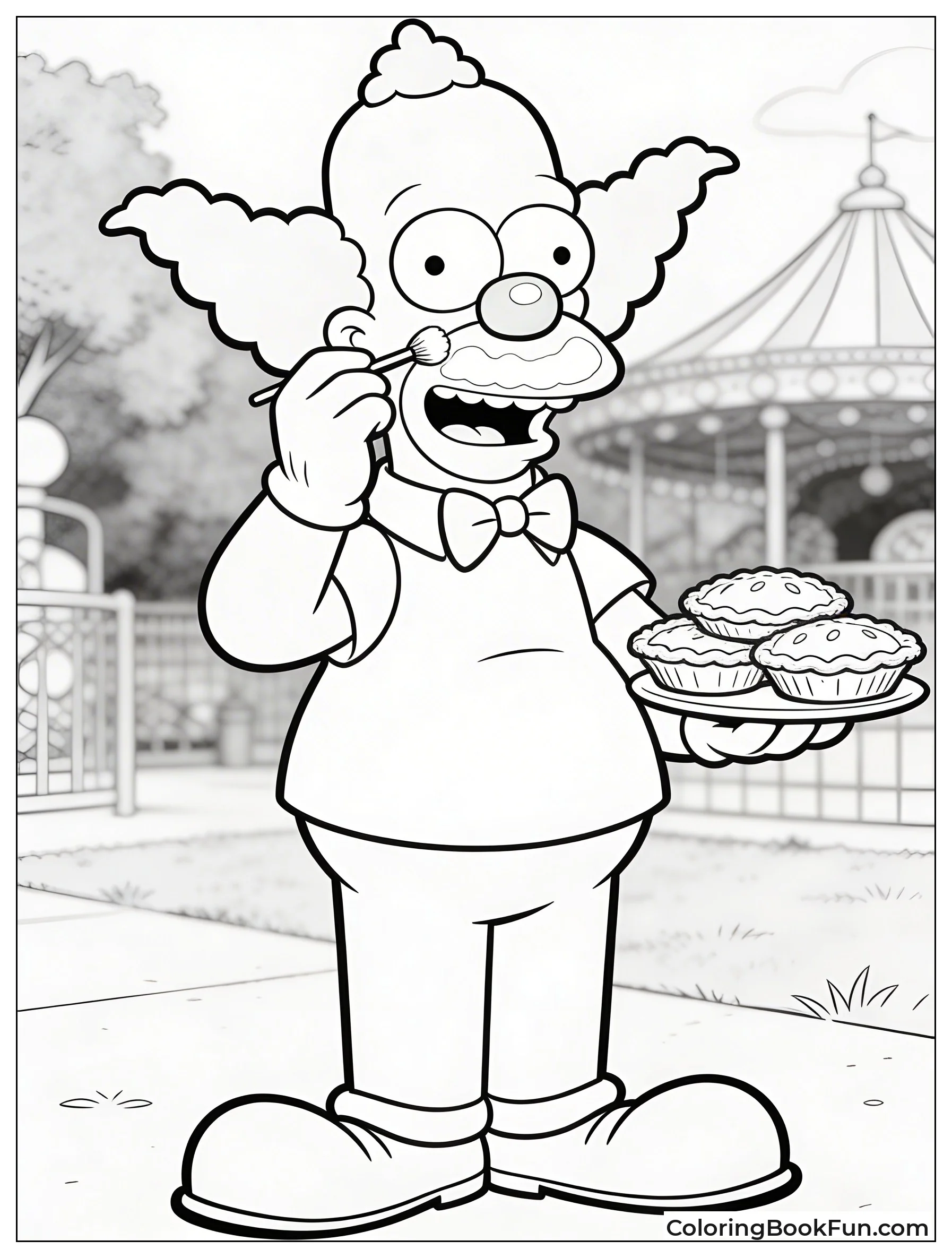 Krusty Puts on Clown Makeup