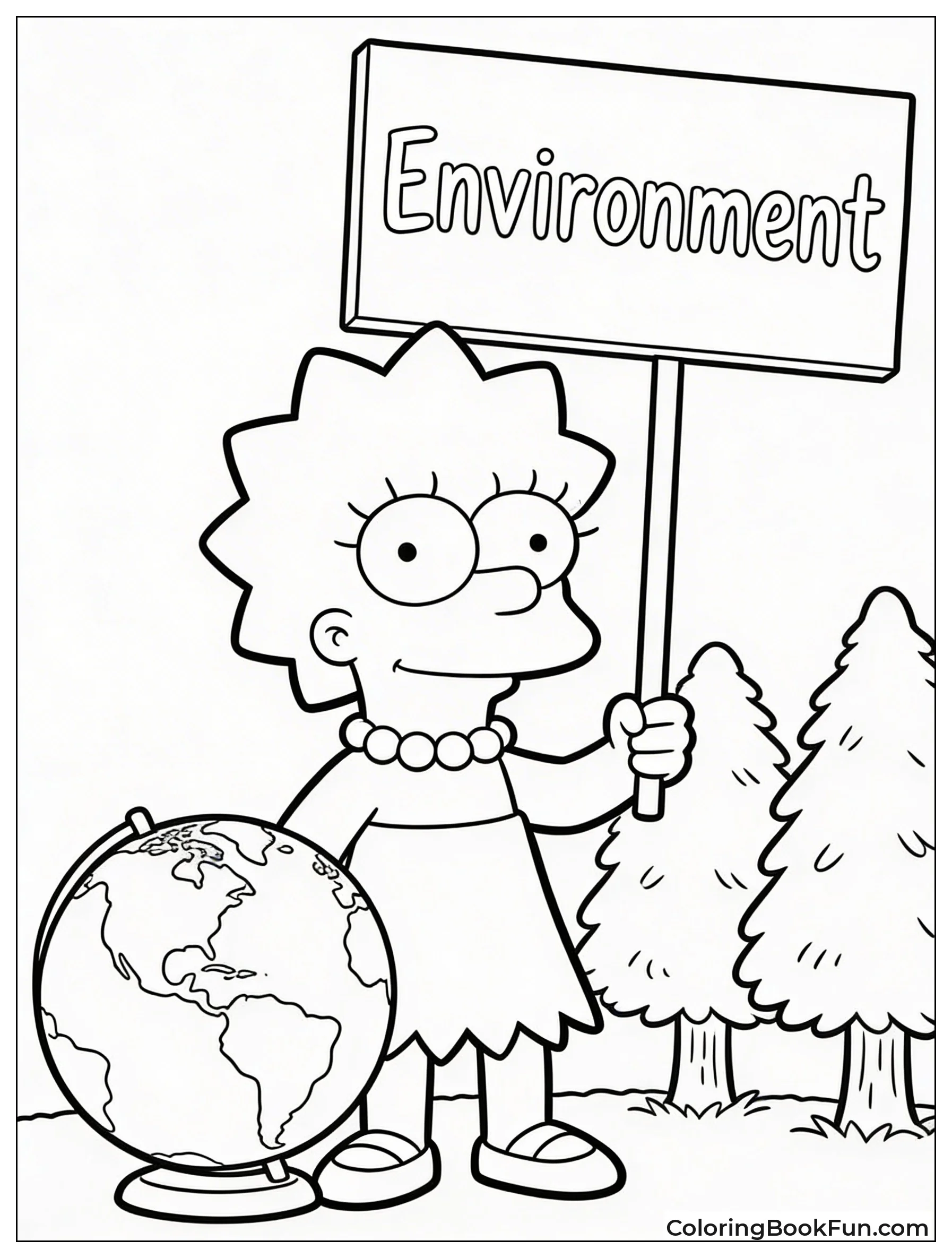 Lisa Holds Green Protest Sign