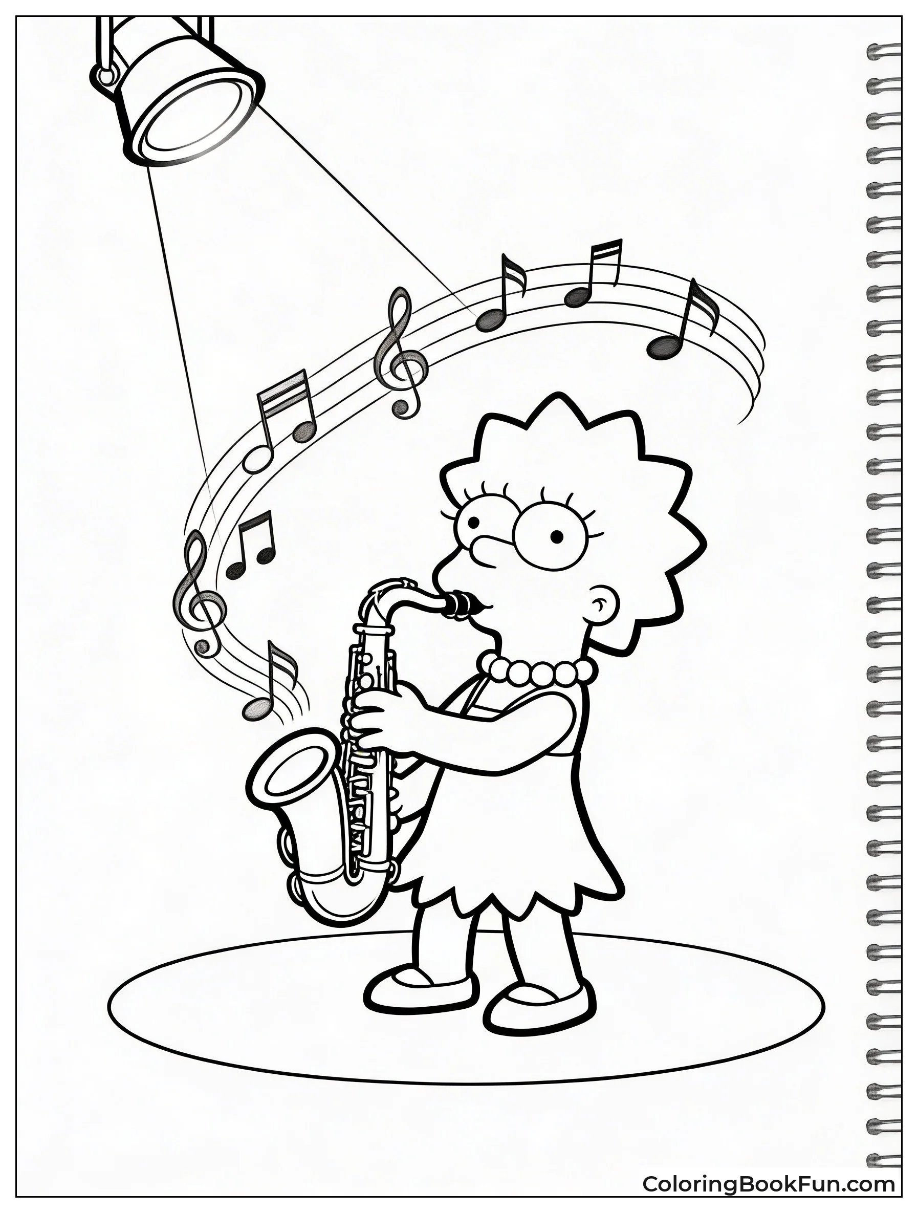 Lisa Plays Swirling Saxophone Notes