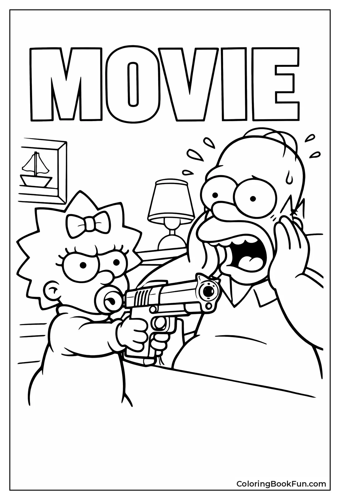 Maggie Holds Gun with Homer