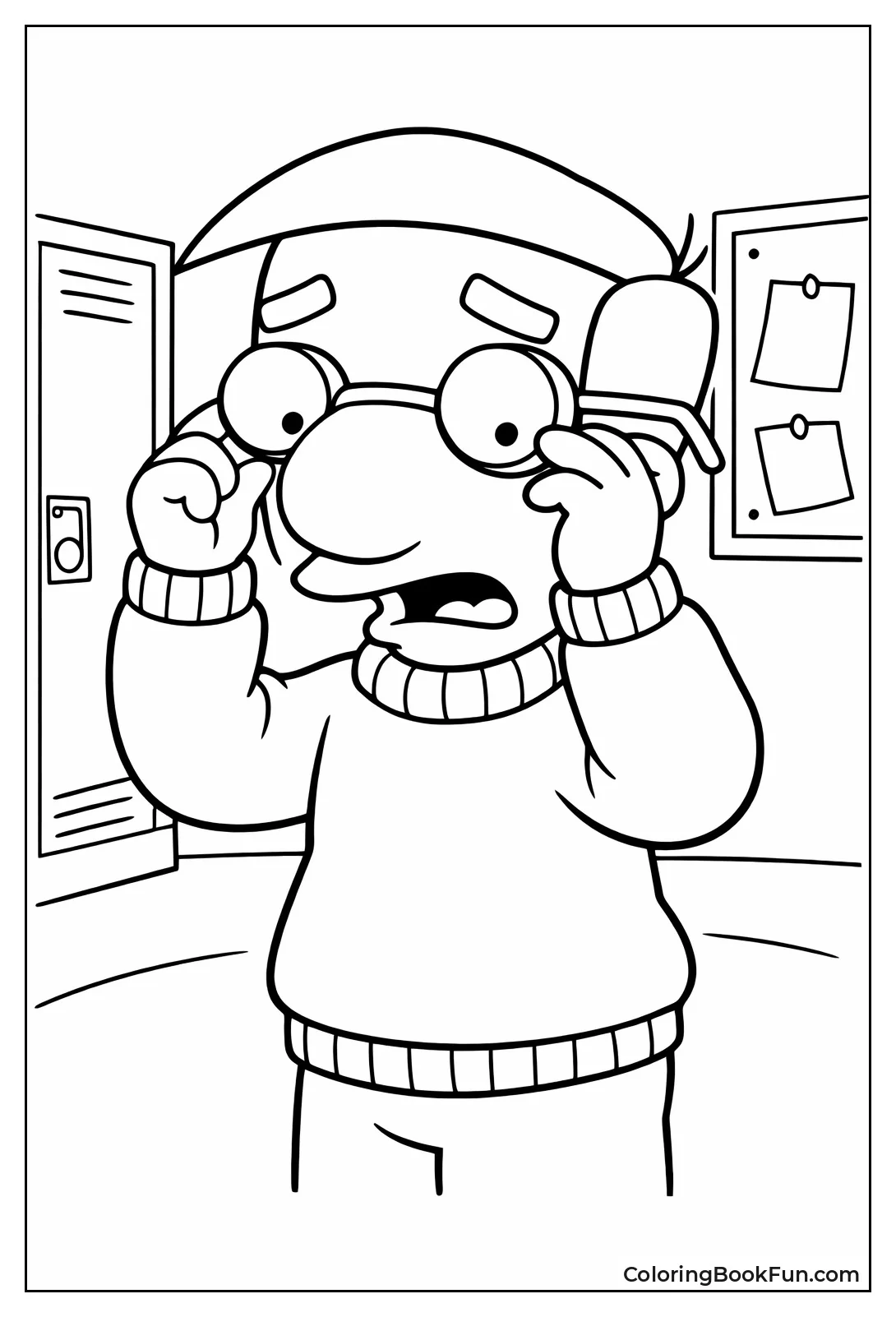 Shy Milhouse Adjusts Glasses