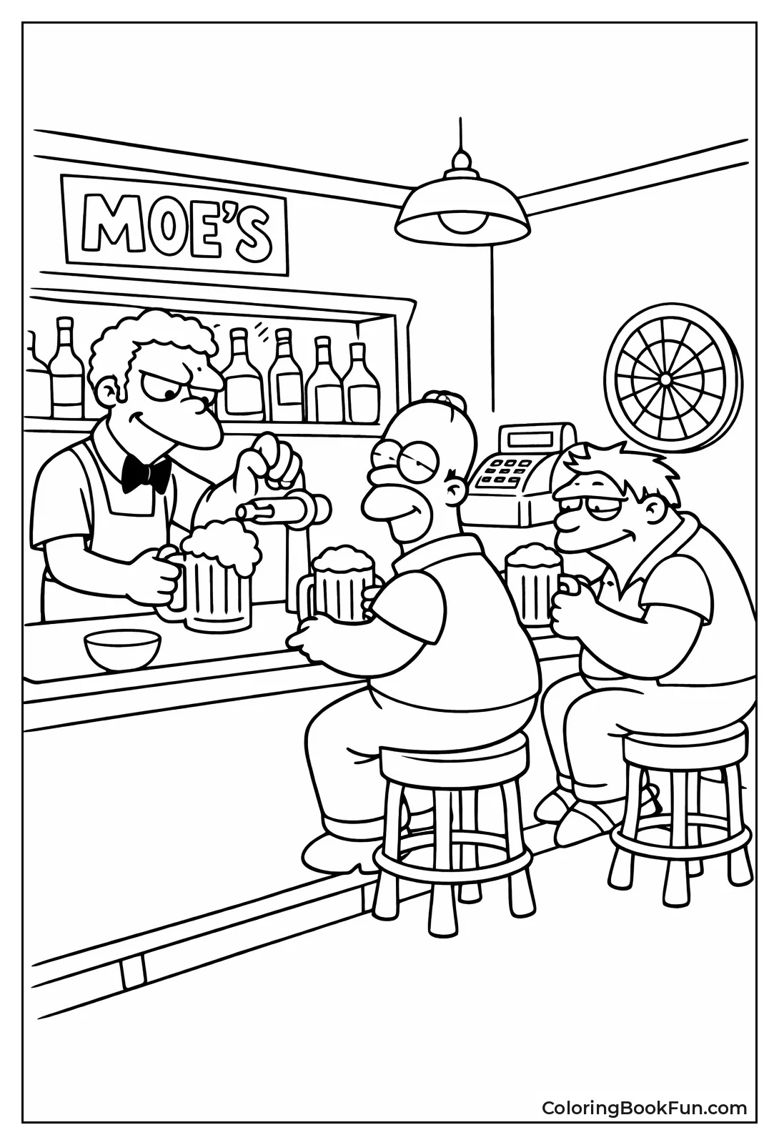 Moe Pours Drinks for Homer