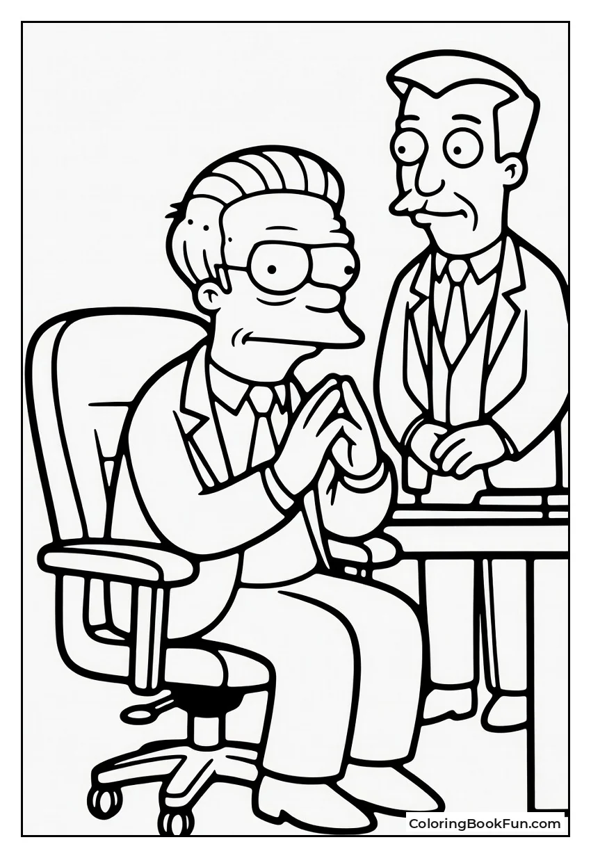 Mr Burns Taps Evil Fingers