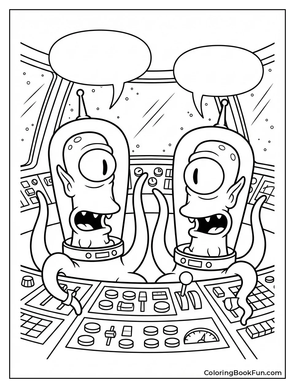 Kang and Kodos Fly Spaceship