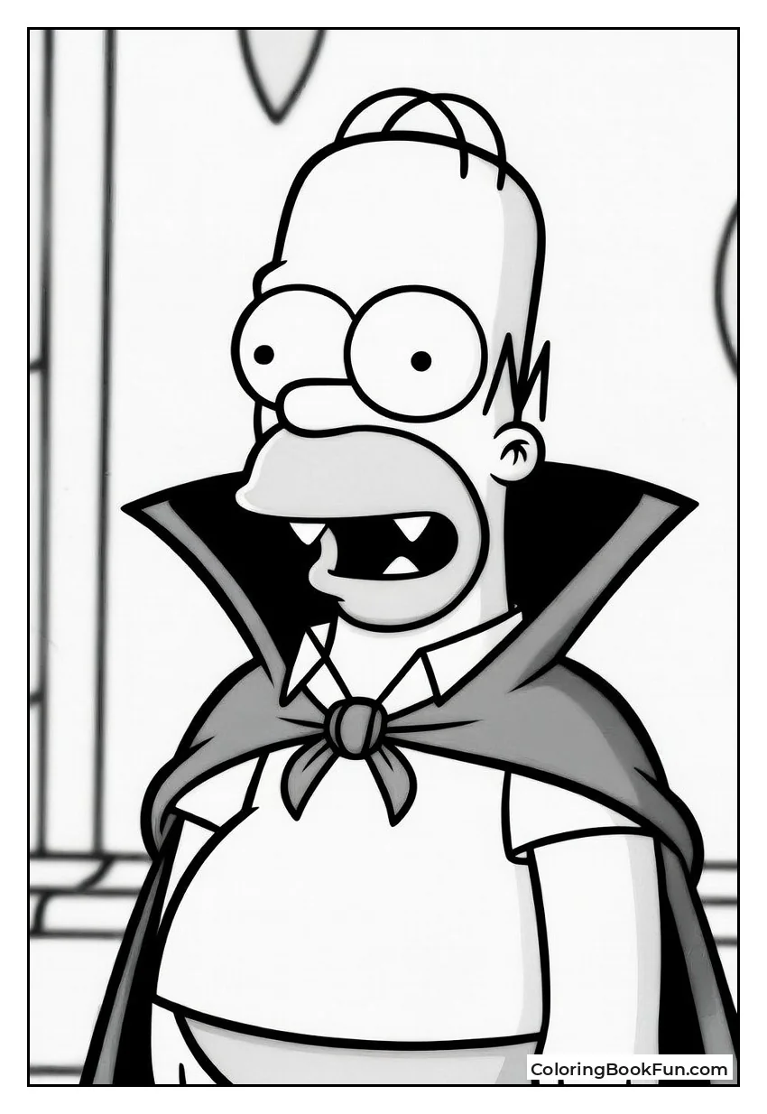 Vampire Homer Shows Fangs