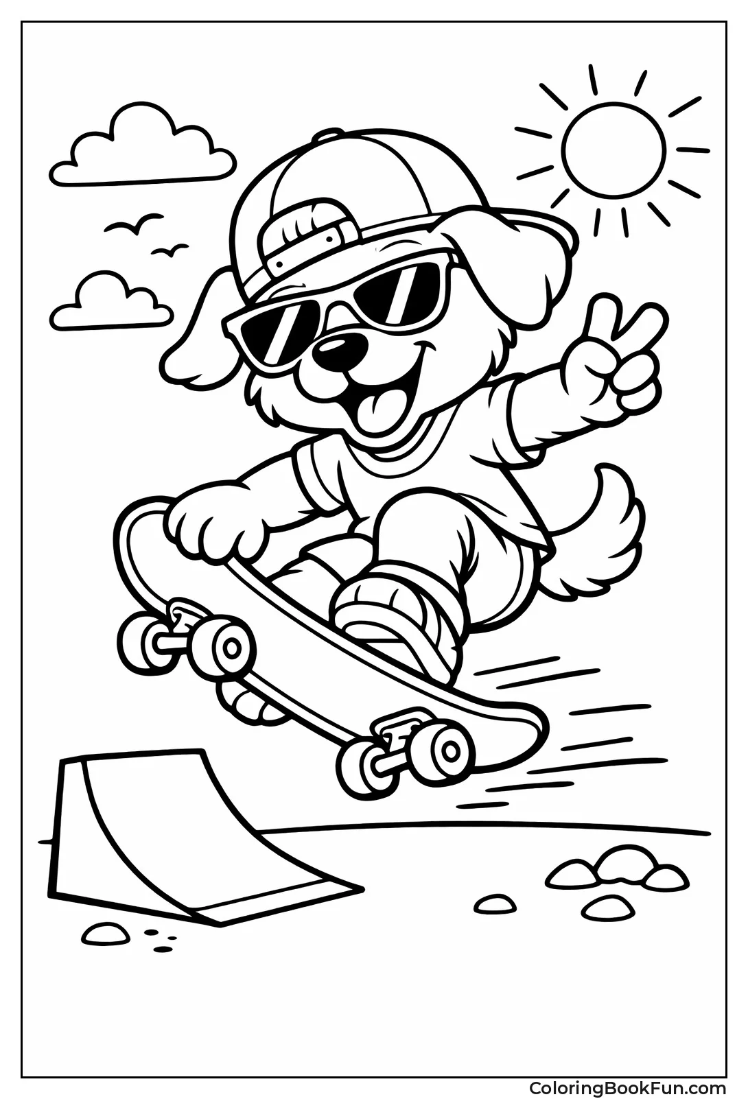 Puppy Balancing on Skateboard