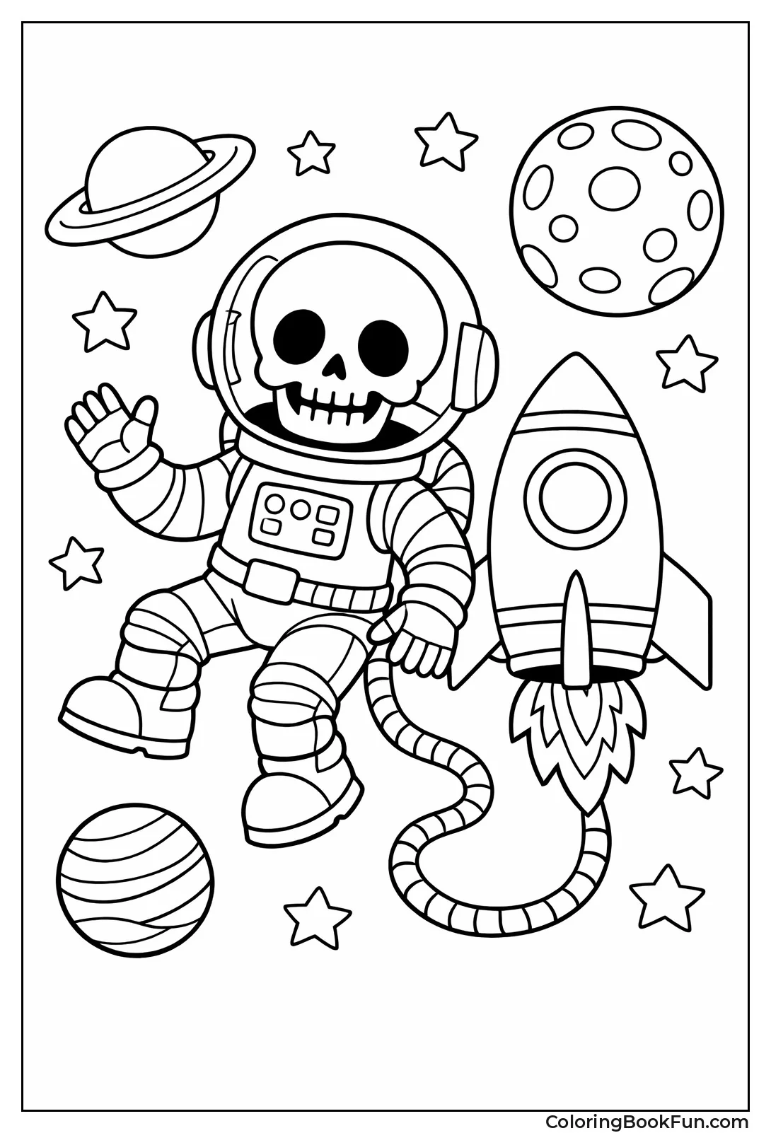 Astronaut Skeleton Floating in Space