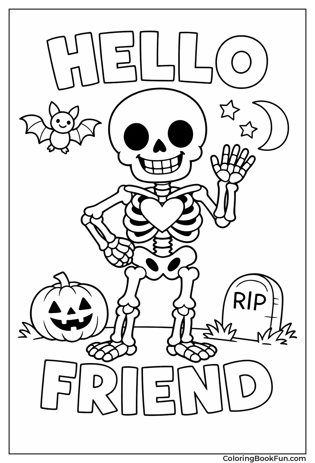 Friendly Skeleton Waving Hello