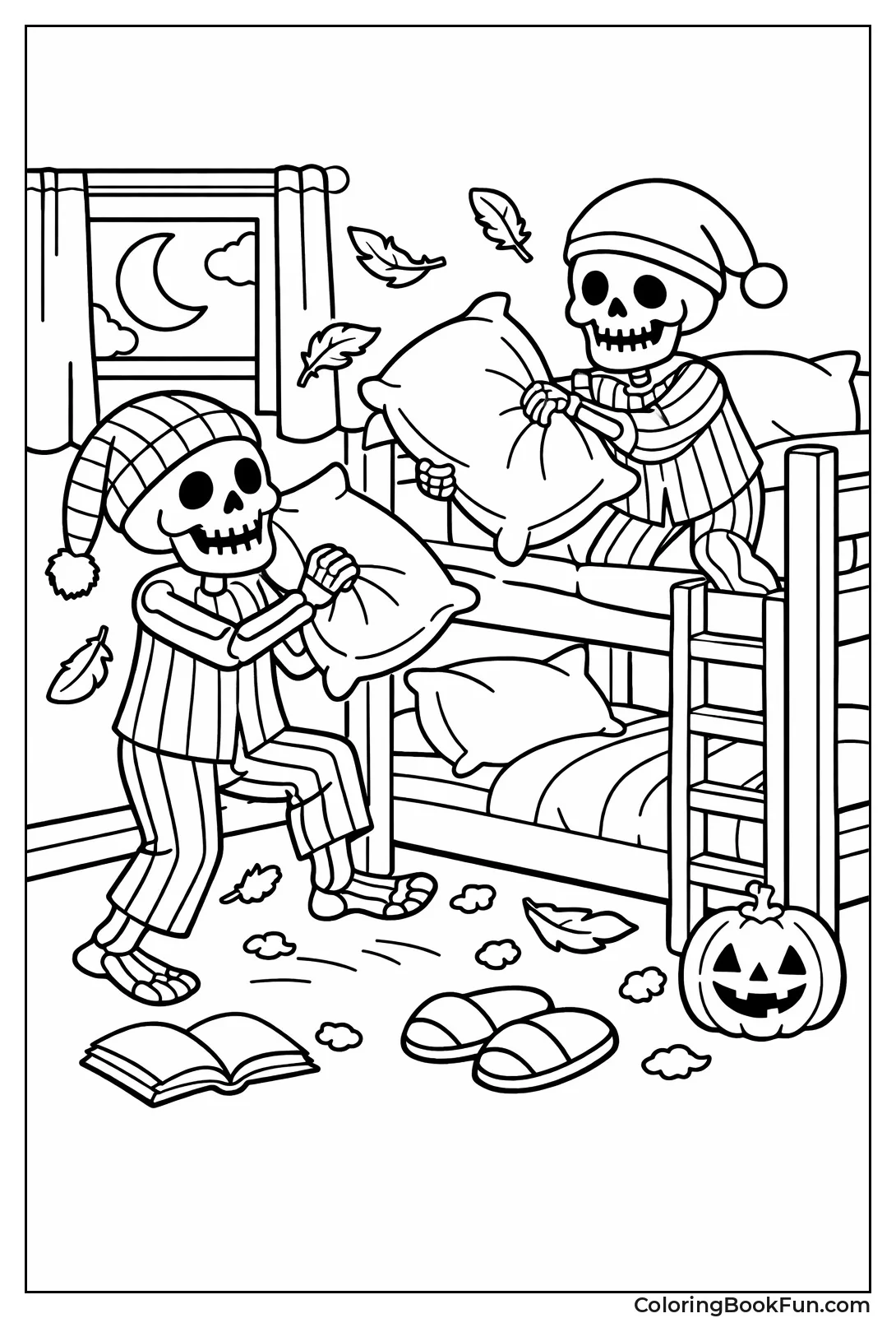 Skeletons Fighting with Pillows