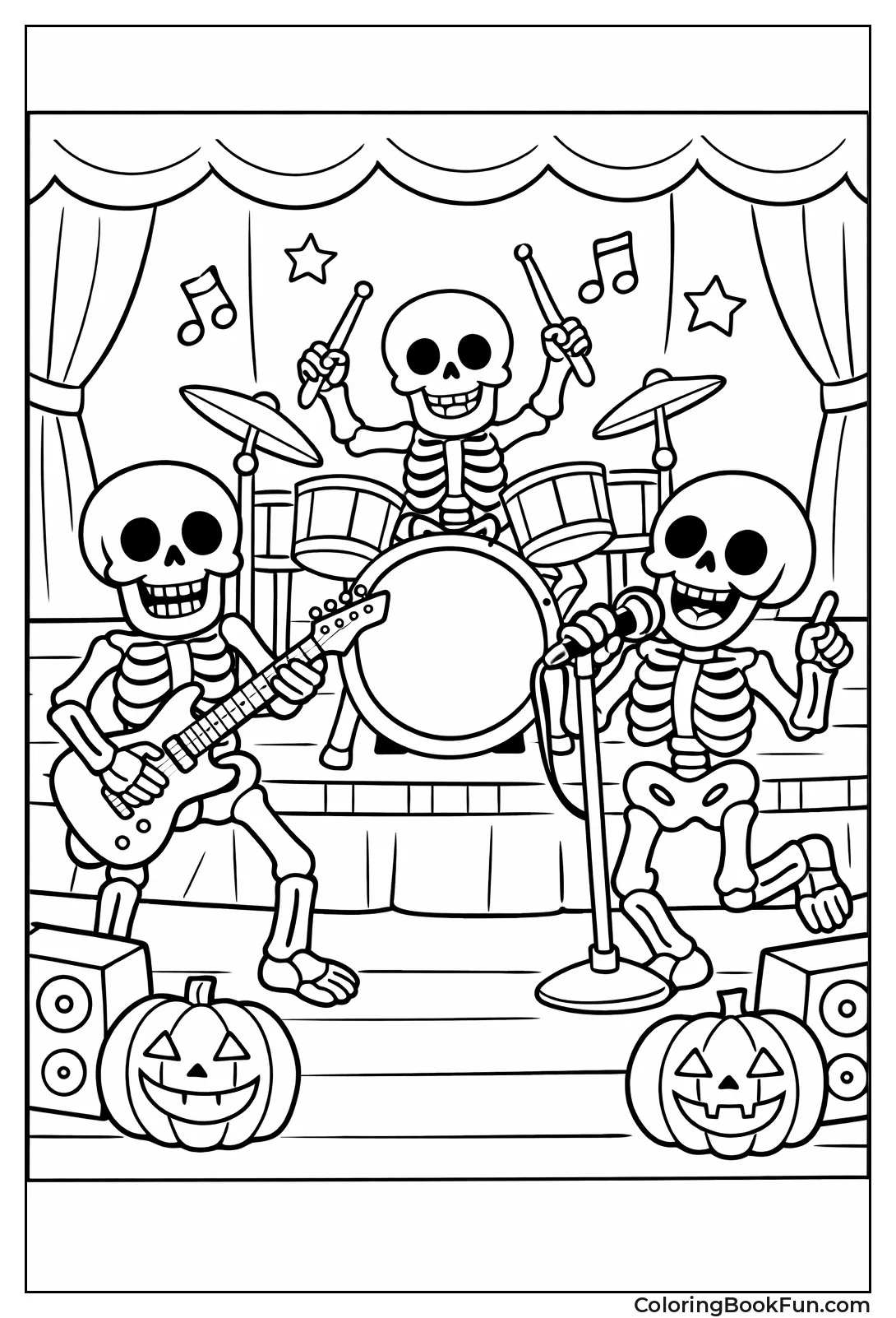 Skeletons Rocking on Stage