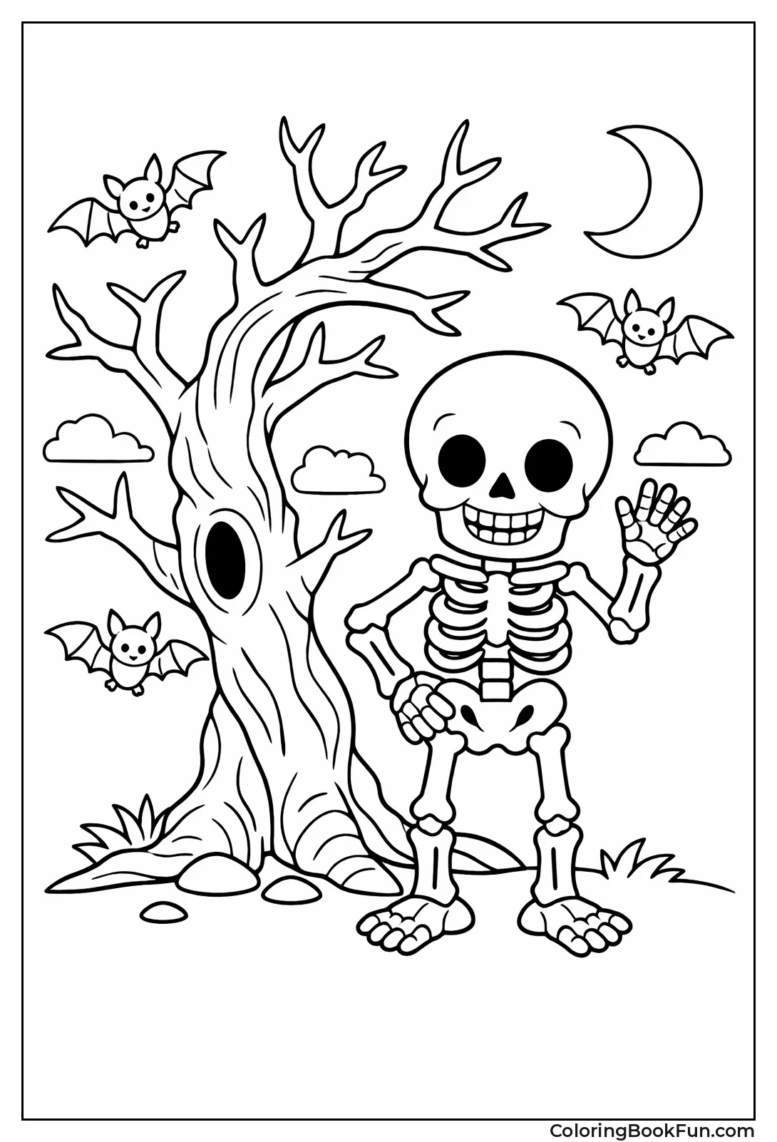 Skeleton Beside Spooky Tree
