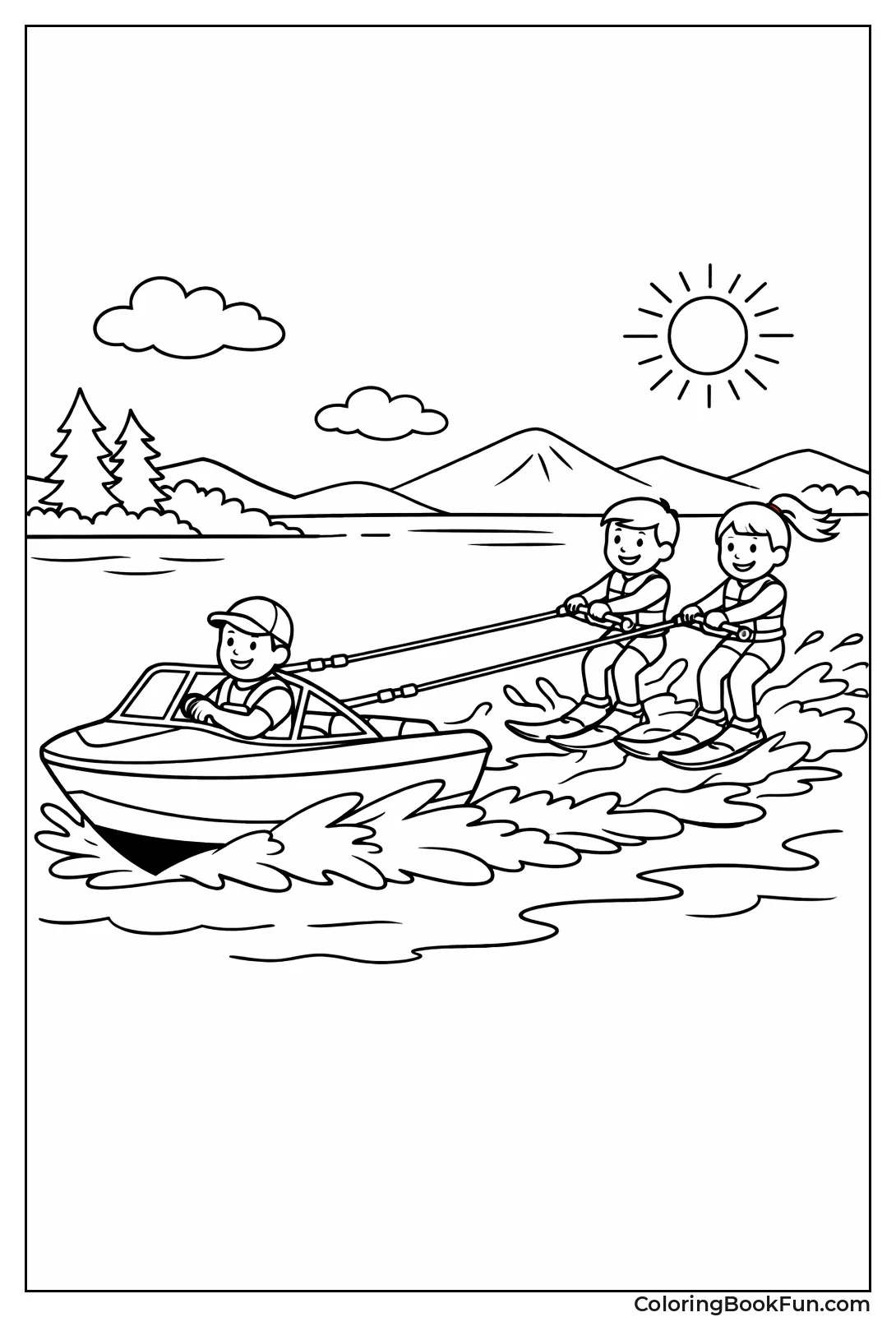 Ski Boat Towing Skiers