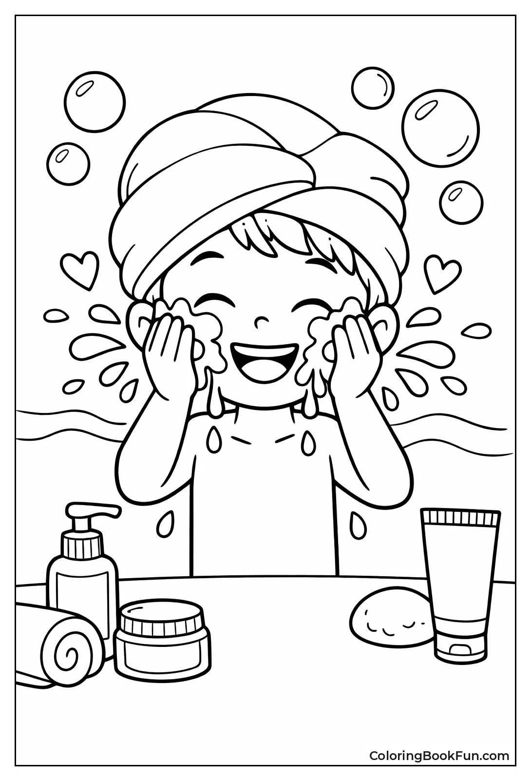 Boy Splashing Water on Face