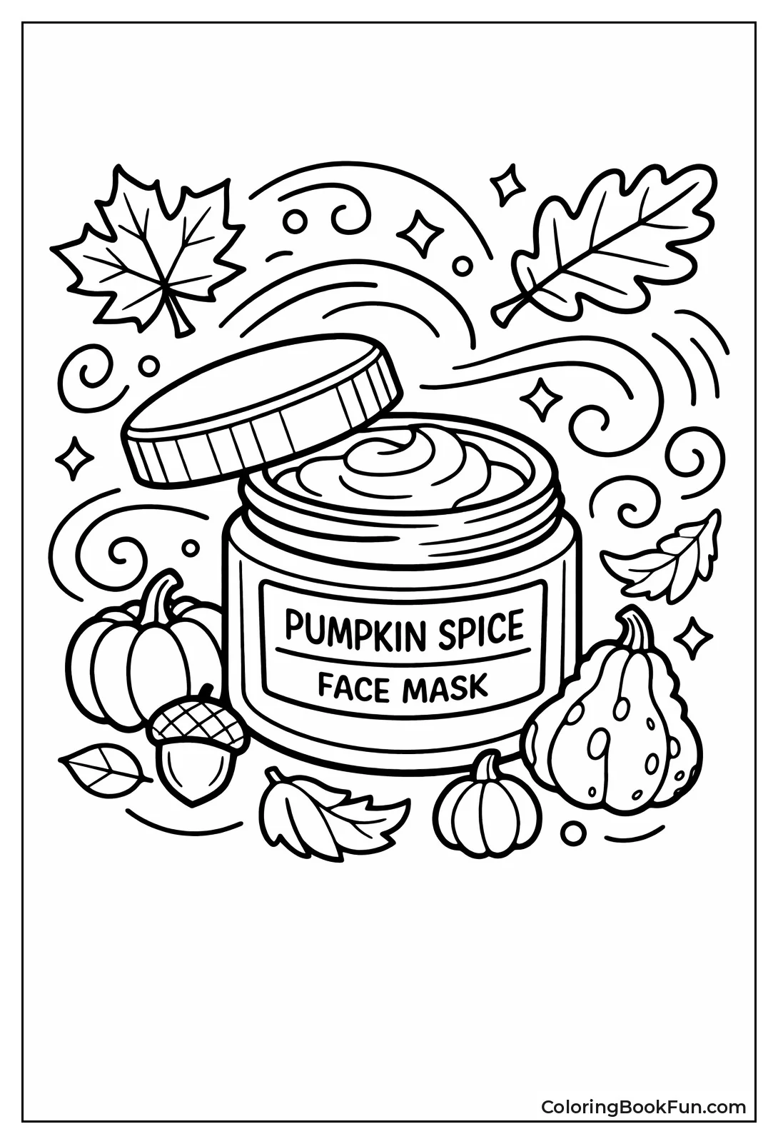 Pumpkin Mask with Autumn Leaves