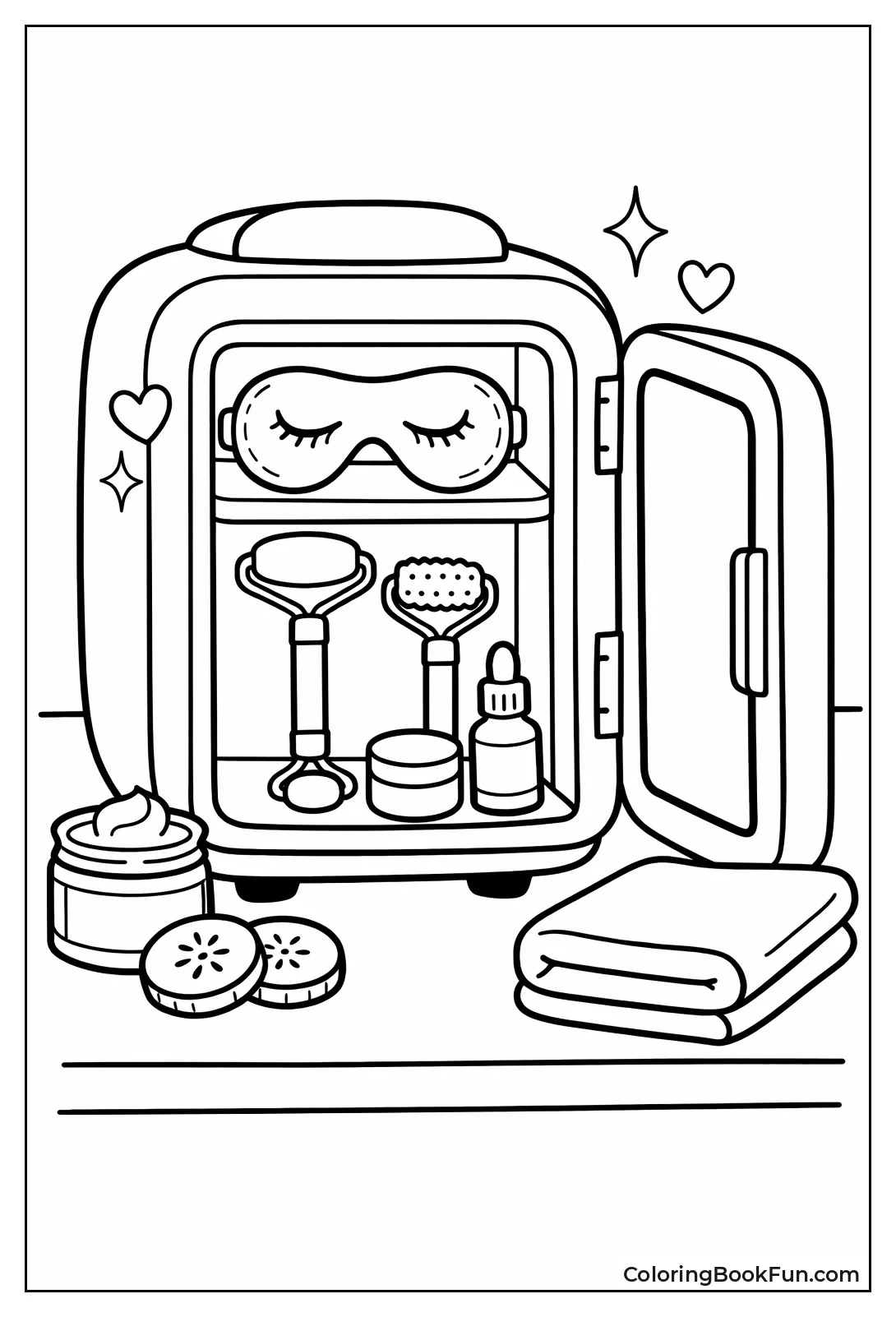 Fridge with Chilled Eye Masks