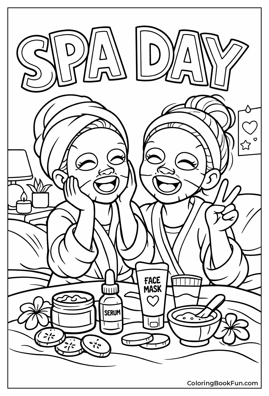 Friends Laughing with Sheet Masks