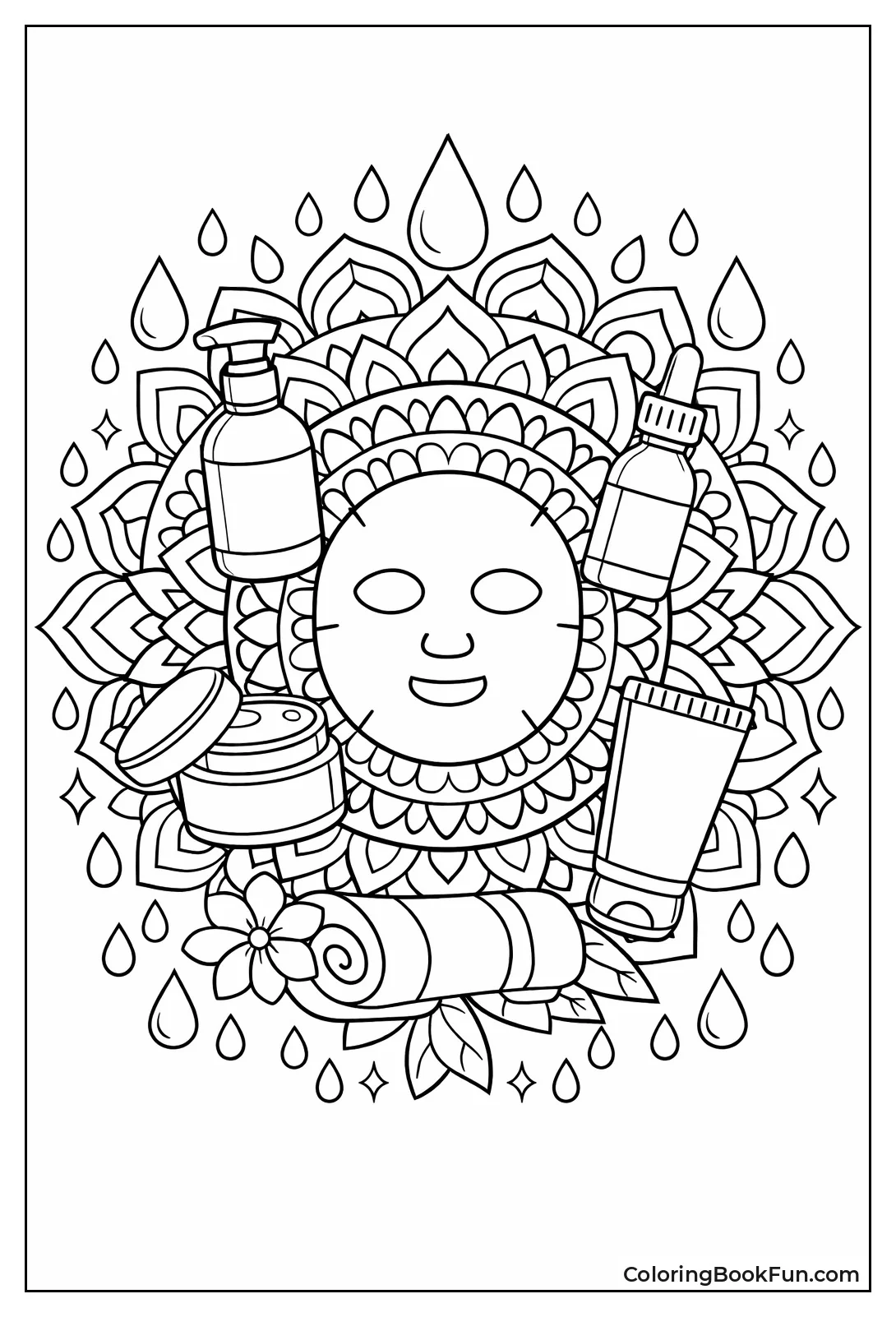Mandala with Skincare Bottles