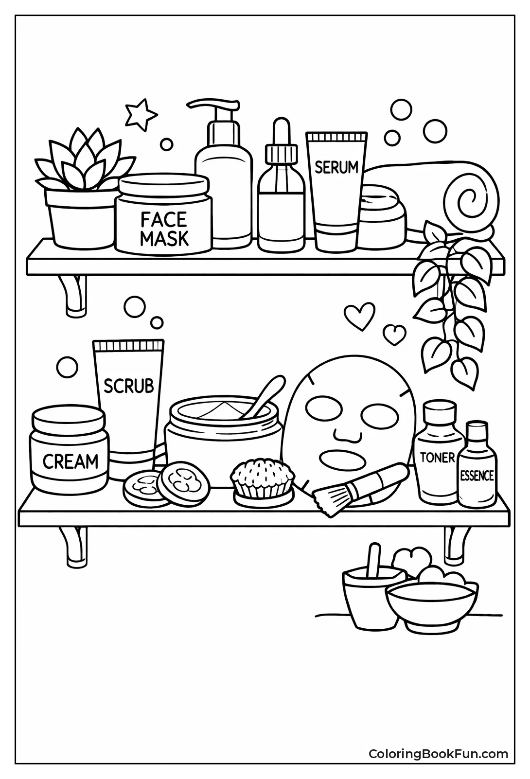 Shelf of Skincare Products