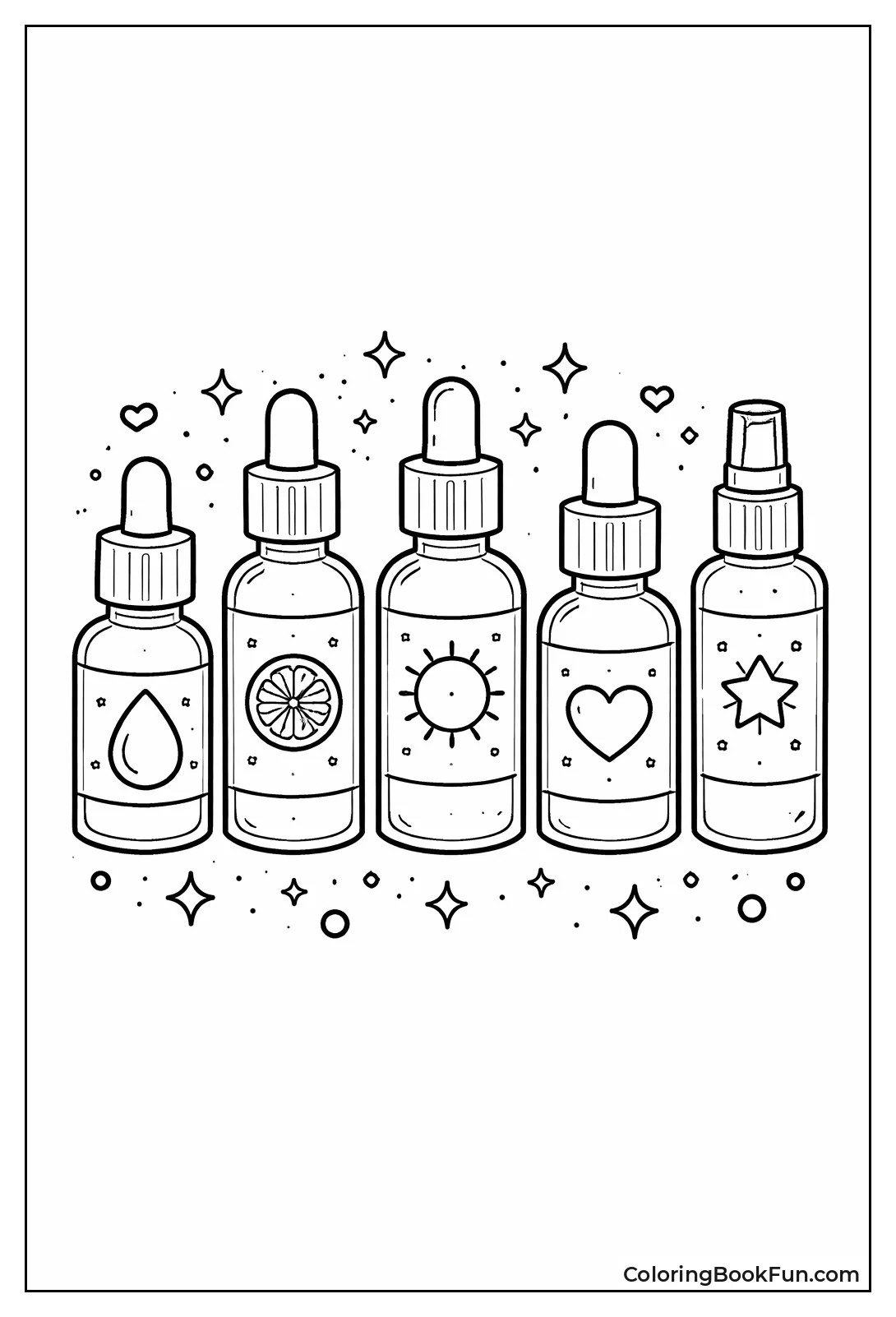 Rainbow Serum Bottles in Row