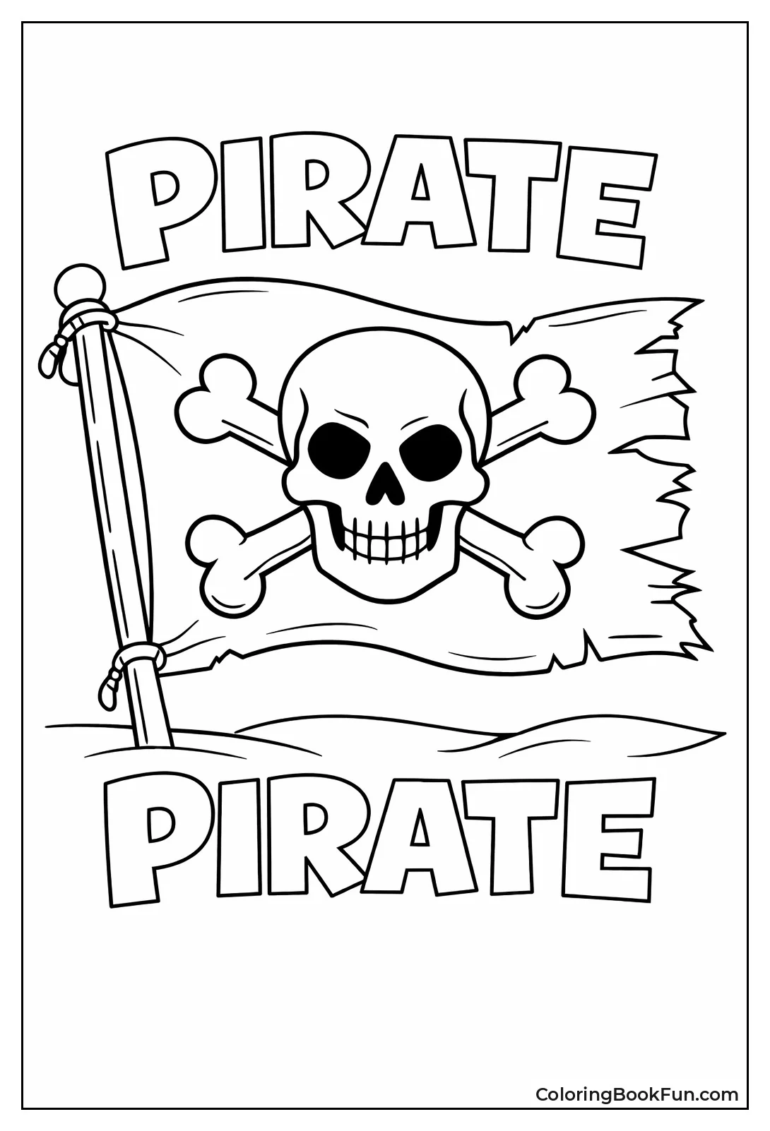 Skull Crossbones on Pirate Flag