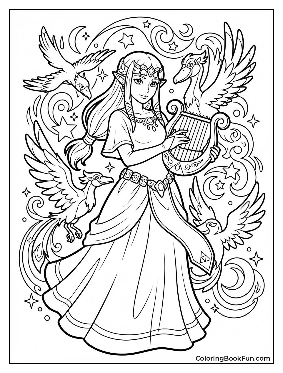 Zelda Plays Harp with Loftwing