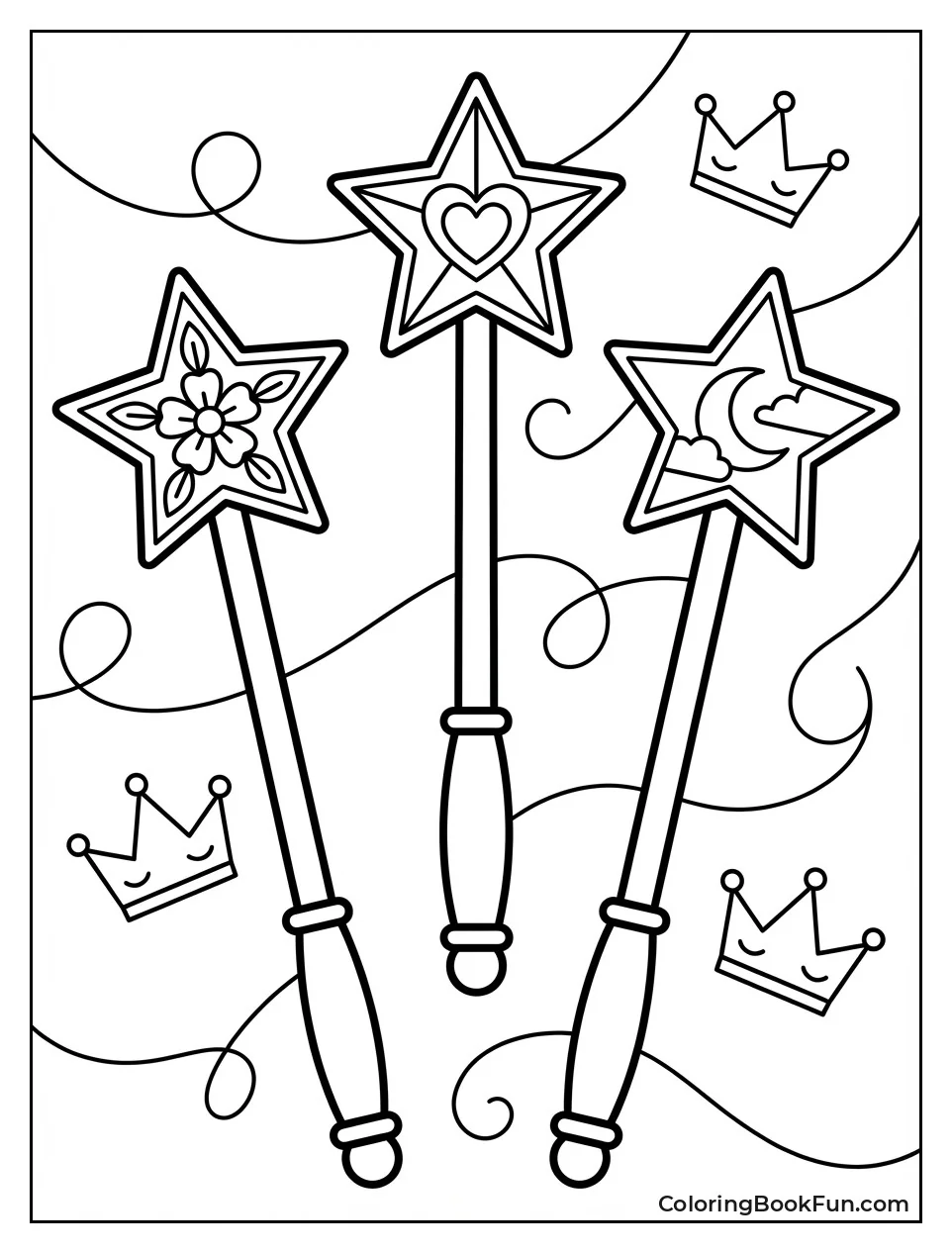 Three Colorful Magic Wands