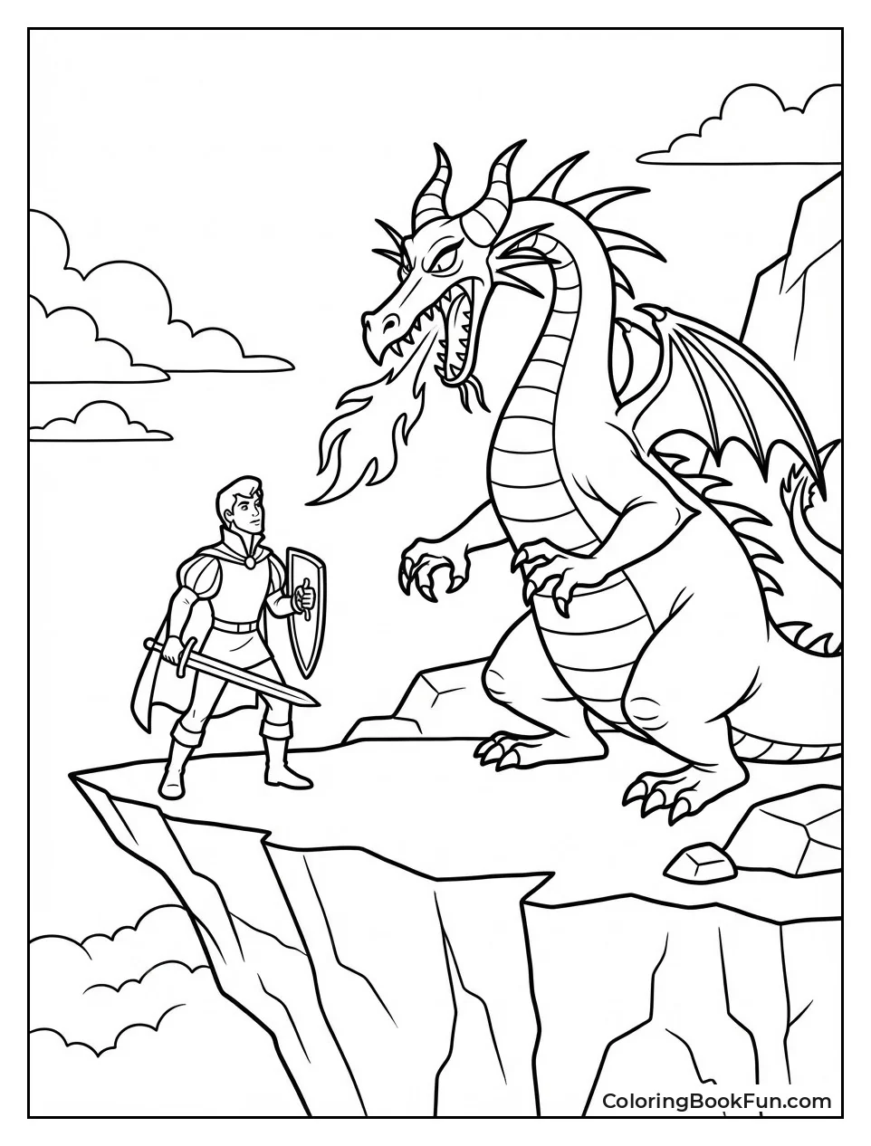 Phillip Fighting Dragon Maleficent